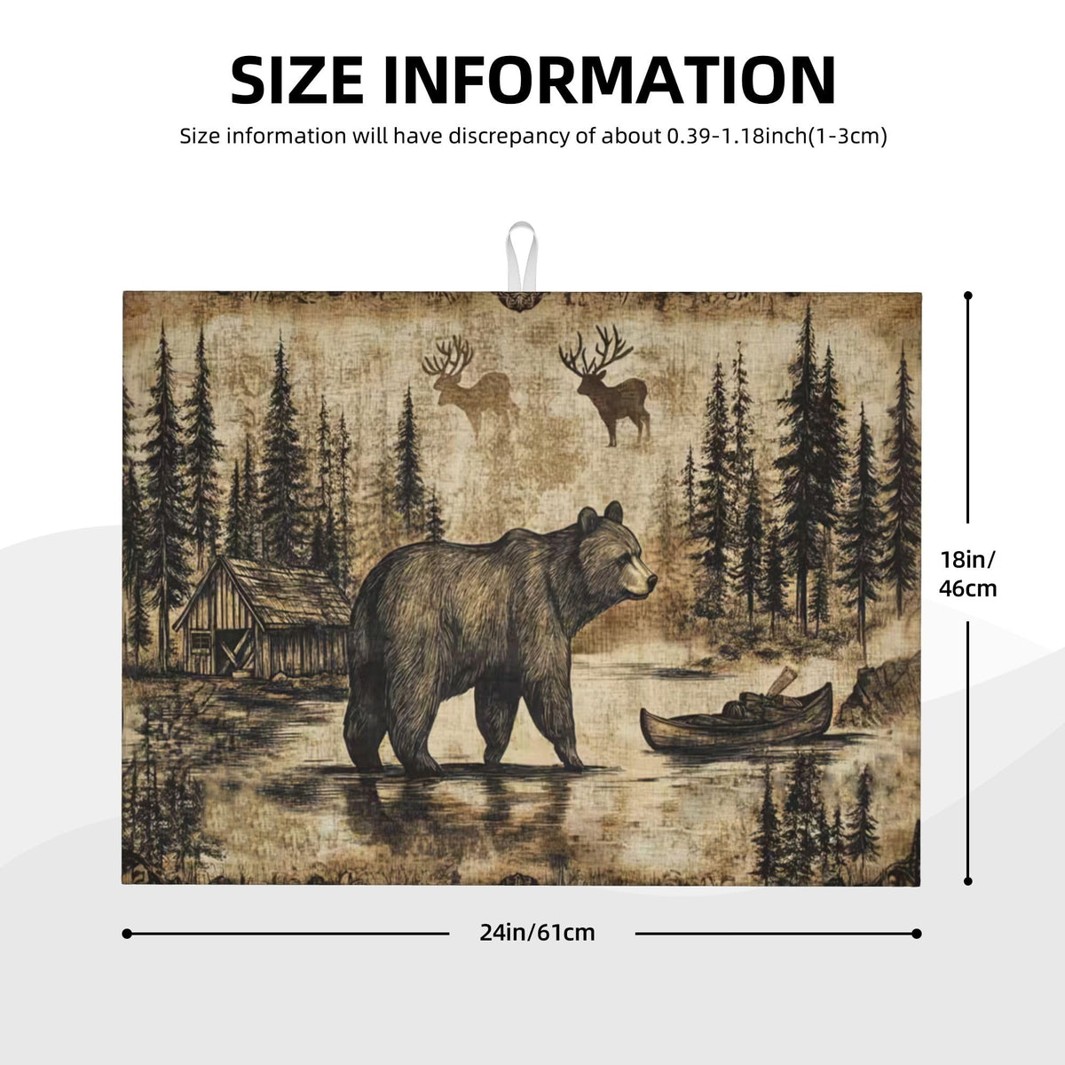 Carbine Bear Dish Drying Mat for Kitchen Counter Microfiber Super Absorbent Non (Beer)