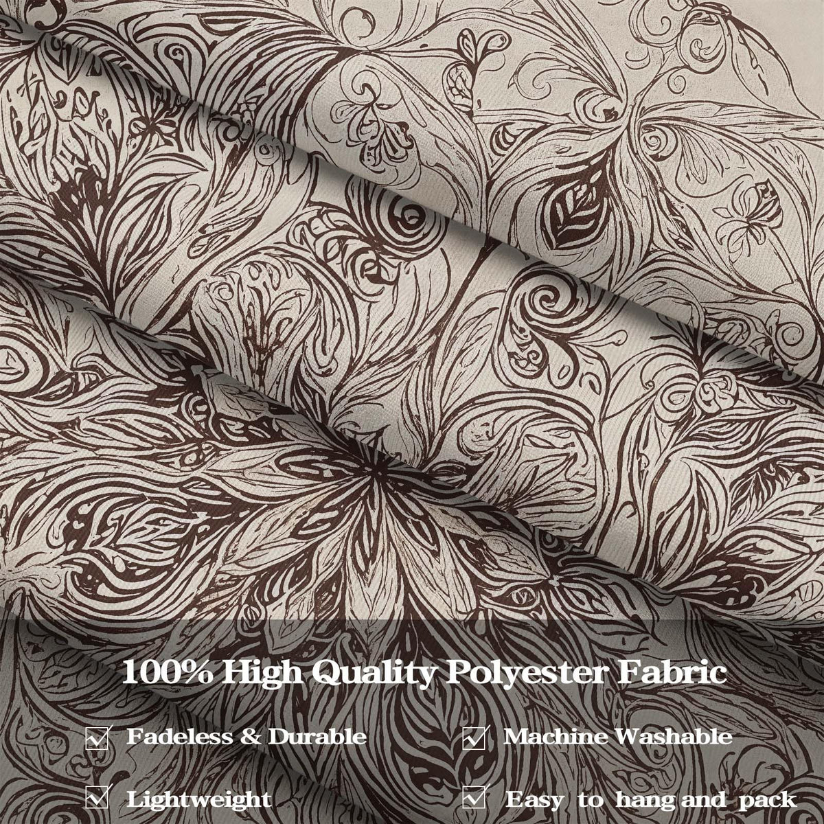 Vintage Floral Mandala Tapestry (80"L x 60"W / Ivory)