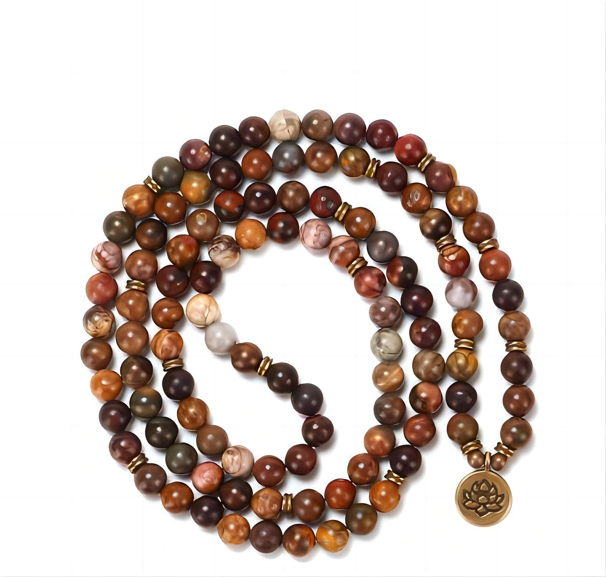 Mala Bead Strand Bracelet (Picasso Stone)