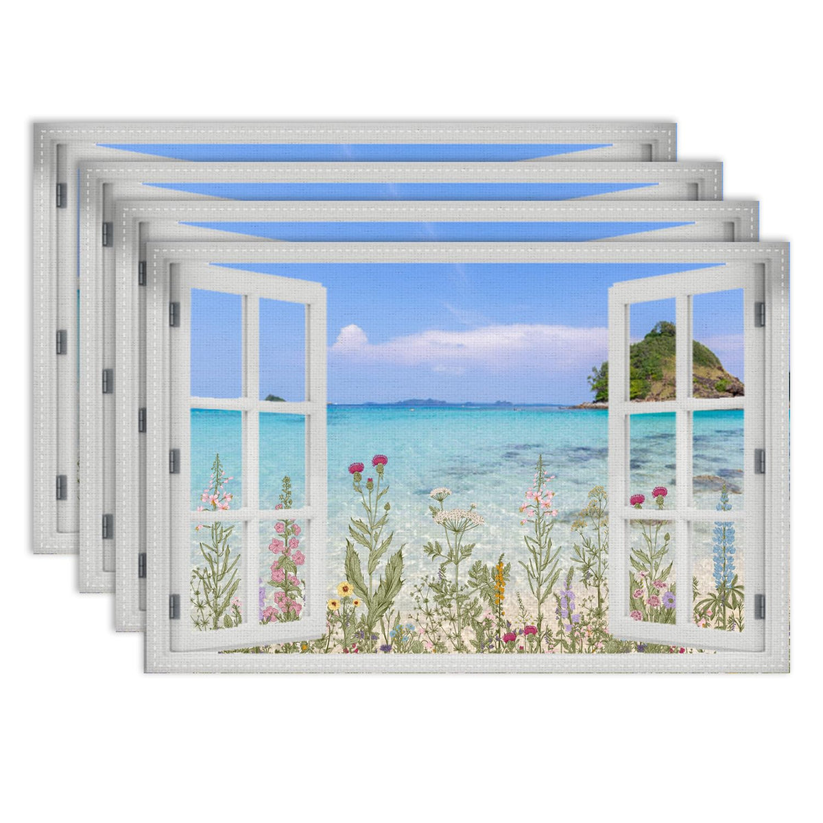 Beach Placemat Set of 4 (Coastal-9 / 4pcs)