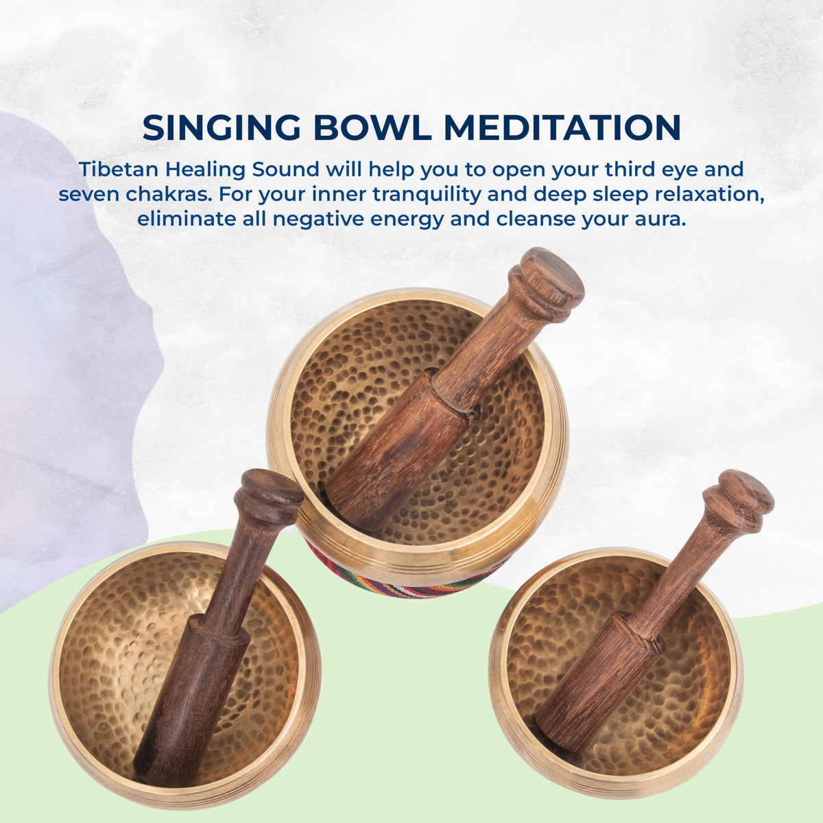 Tibetan Singing Bowl Set (3 Chakra Set)