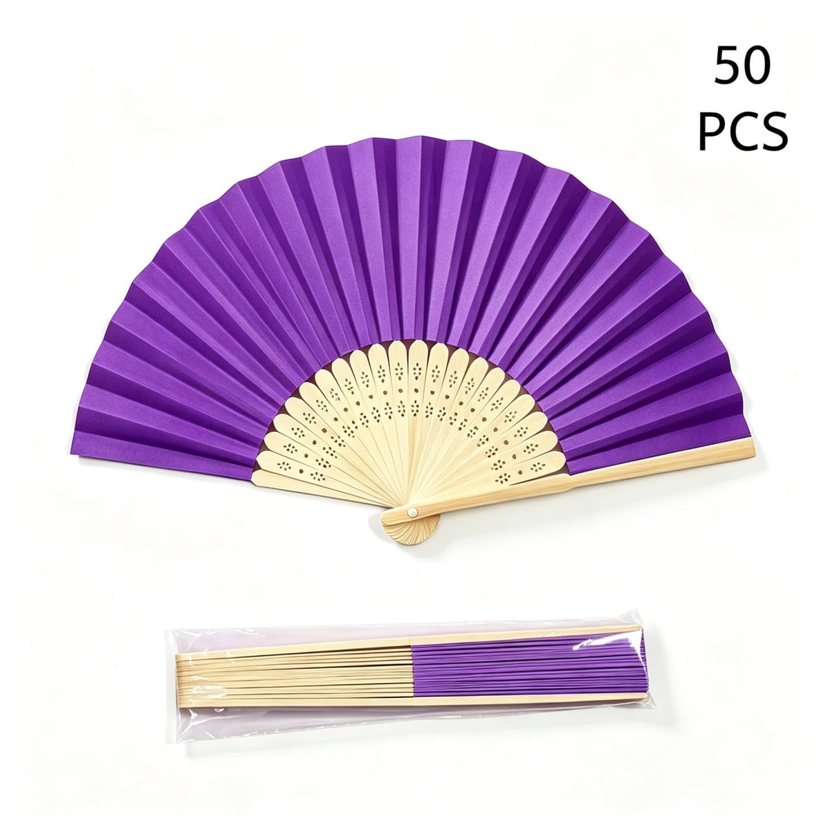Paper Hand Fans (Purple-50)
