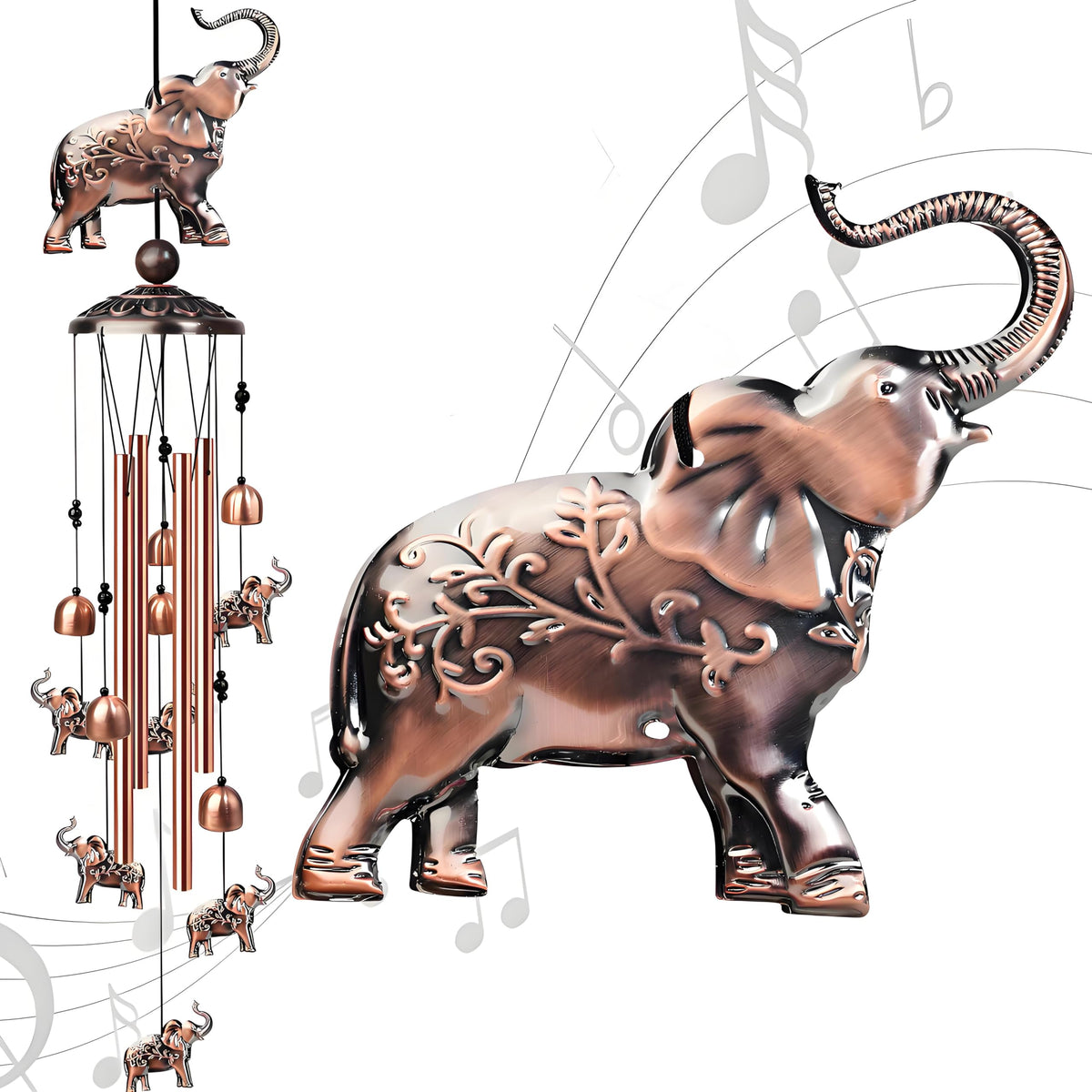 Elephant Wind Chimes (Copper / Elephant)