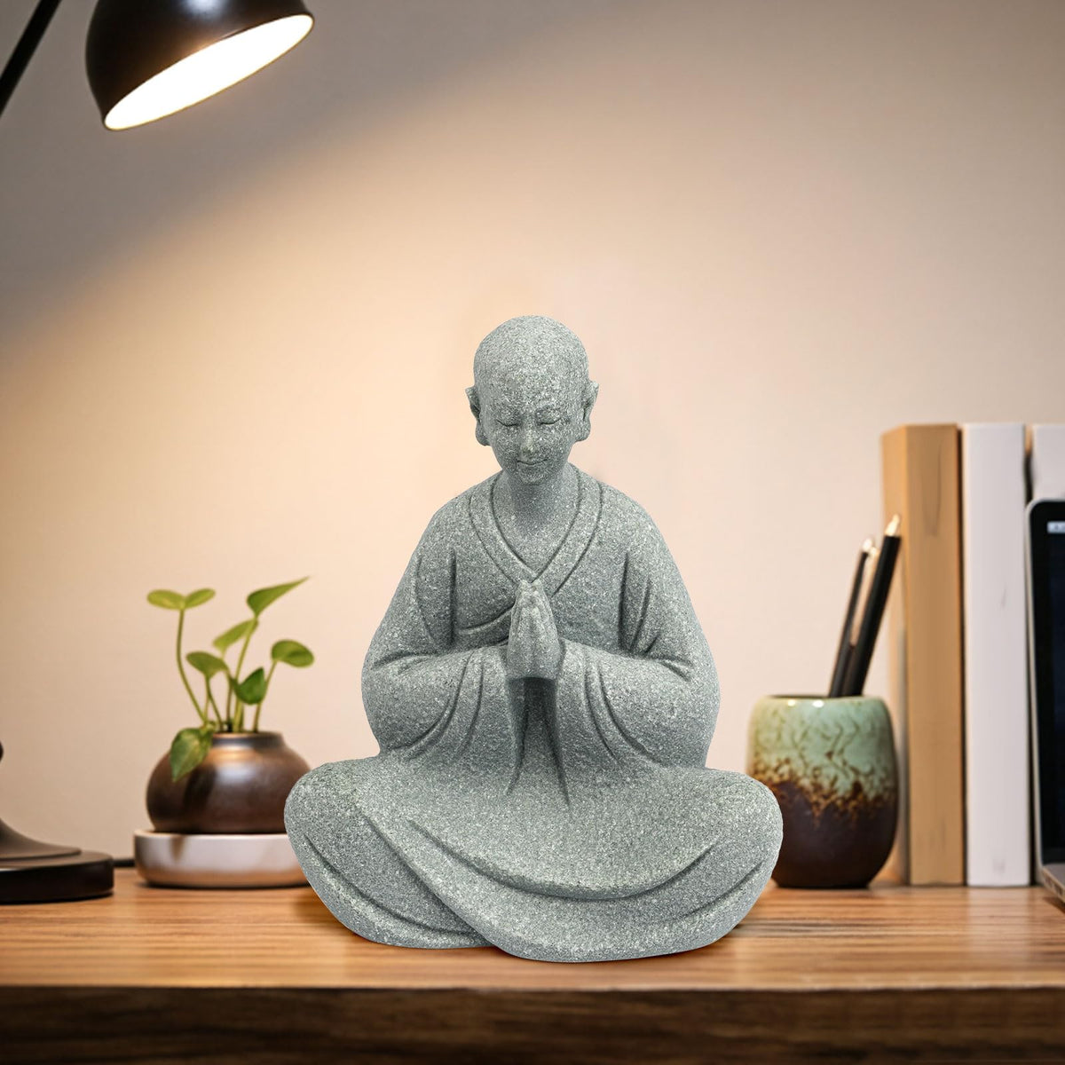 Zen Monk Statue Meditation Decor (A)