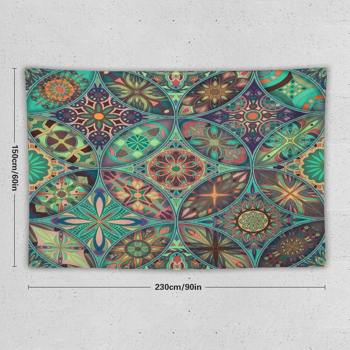 Vintage Mandala Tapestry Wall Hanging Bohemian Boho Colorful Tapestries Home Decor for Living Room Bedroom Apartment Farmhouse Dorm 60"x90" (60"L x 90"W / Mandala-28)