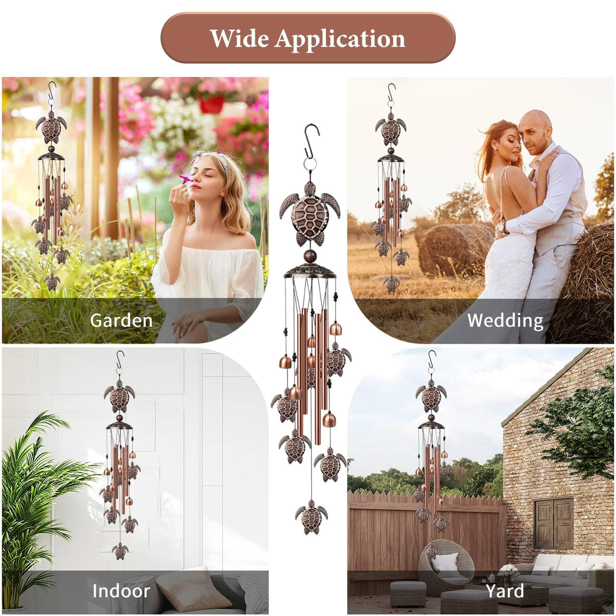 Wind Chimes Outdoor Clearance (Copper / Sea Turtle)