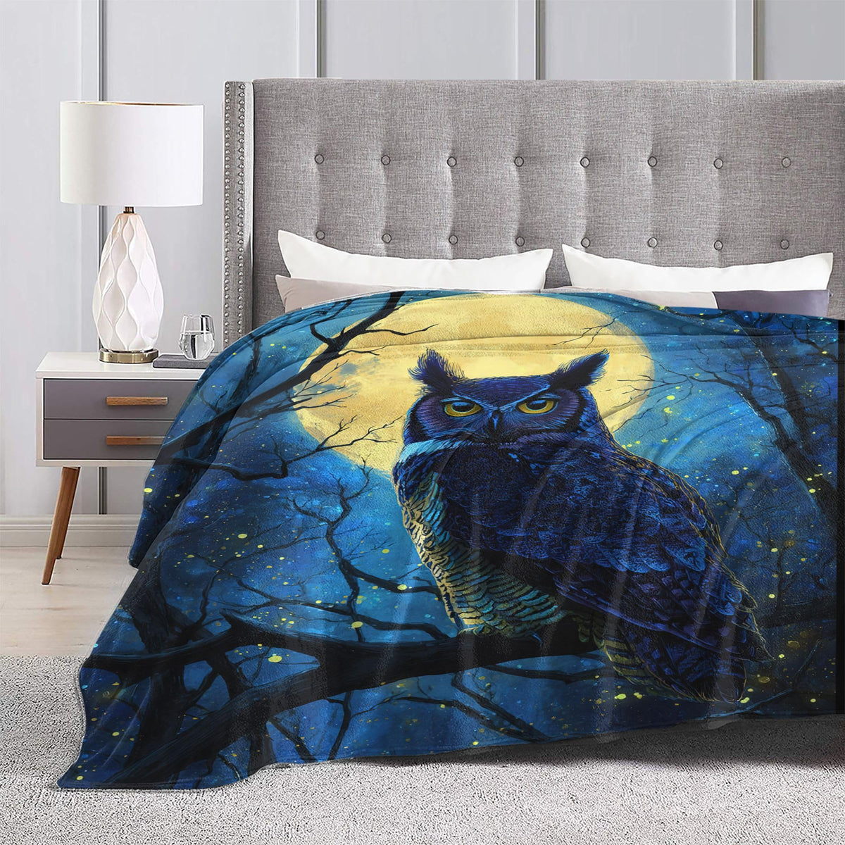 Owl Fleece Throw Blanket Animal Gifts Room Decor 30"x40" (Owl / 30"X40")
