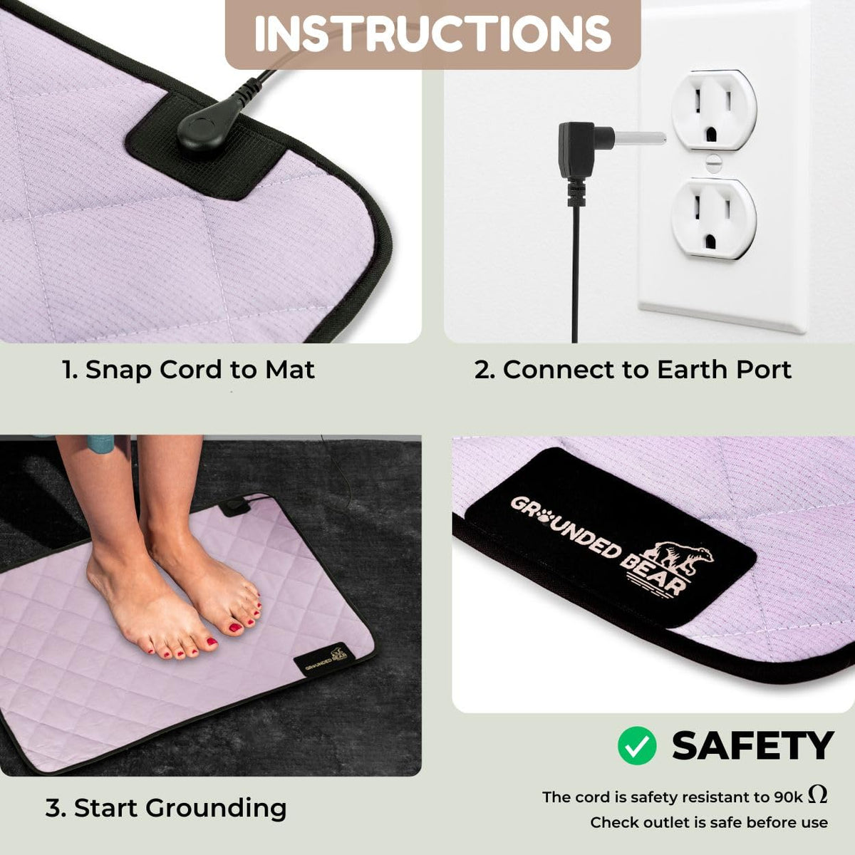 Premium Grounding Mat for Feet (Pink)