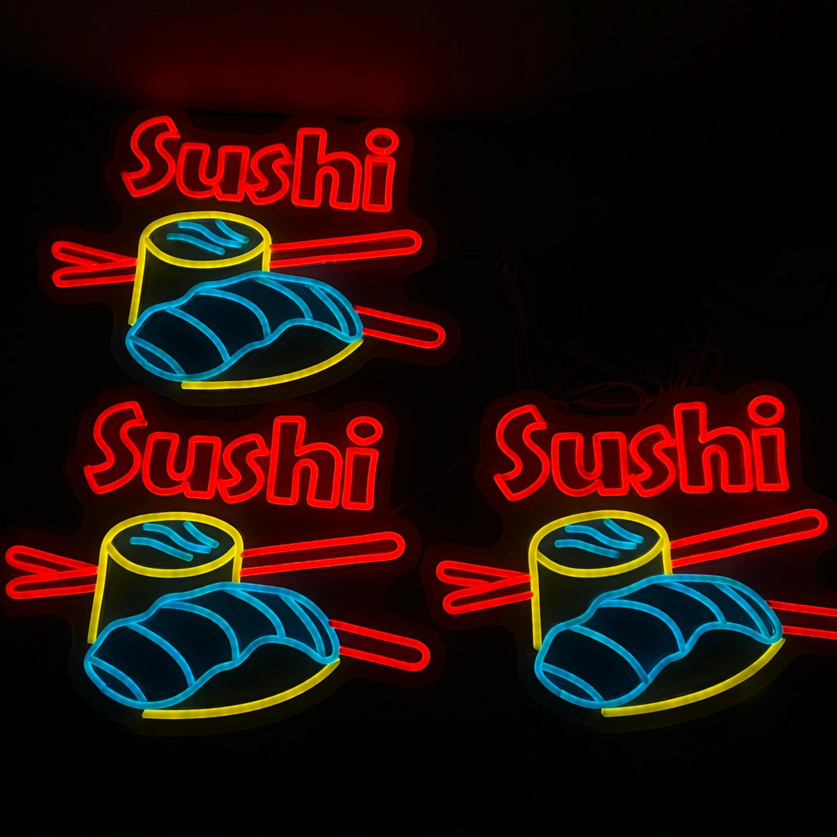 Sushi Neon Sign Japanese Izakaya Food LED Wall Decor (Sushi-Orange)