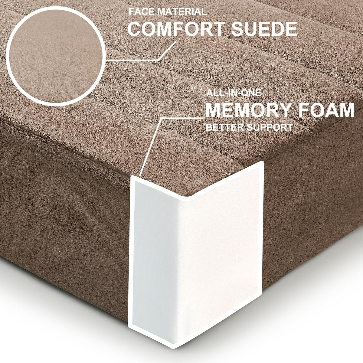 2 Pcs High Density Foam Floor Pillow (Coffee / 2 Counts)