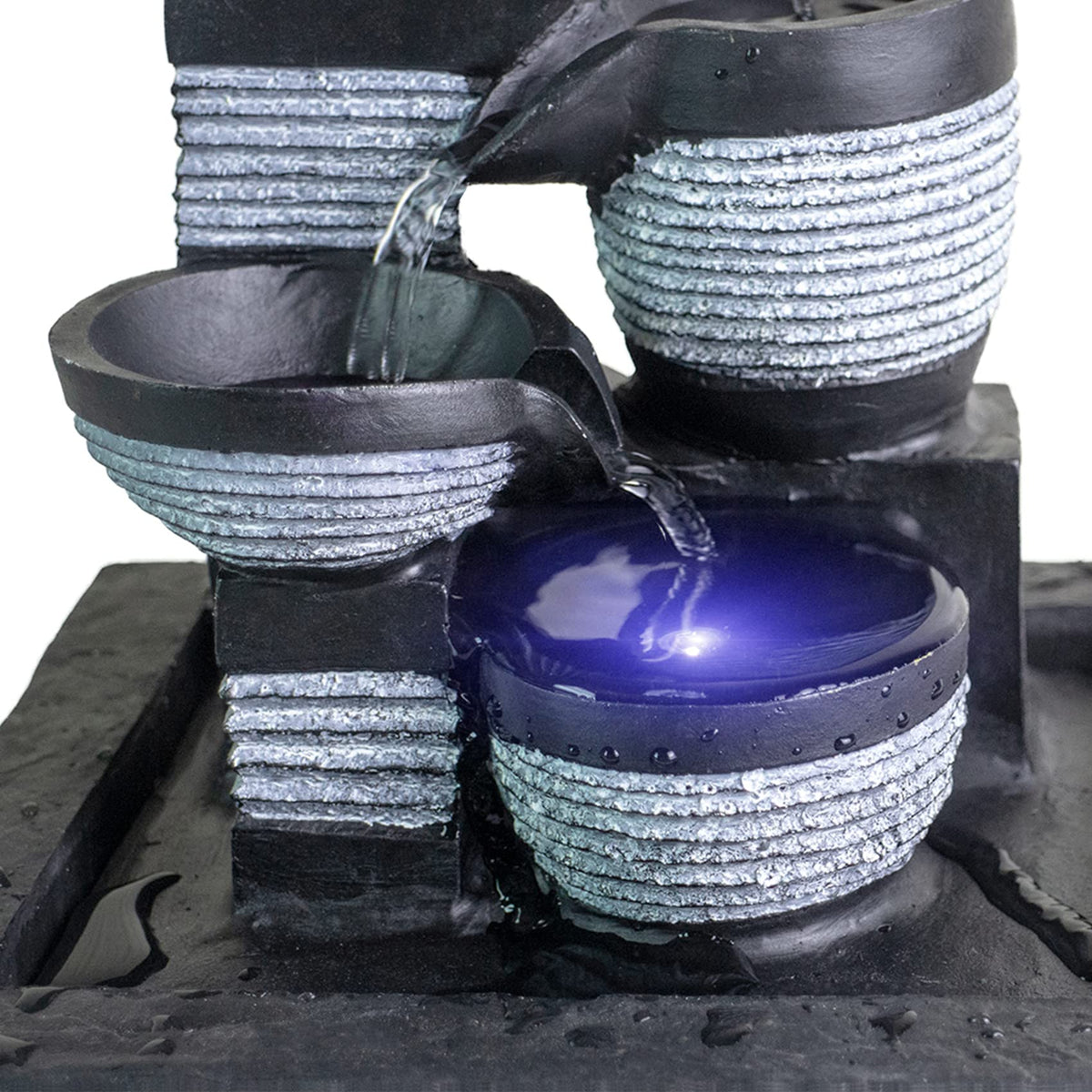 Tabletop Waterfall Fountain (White Clay Pot)