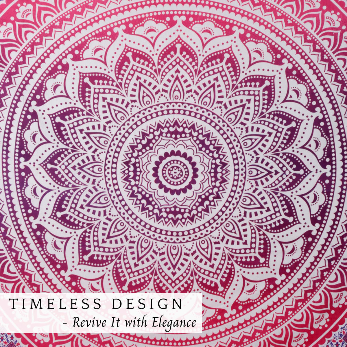 Hippie Pink Tapestry Mandala Bohemian Art Wall Decor Boho Trippy Beach Tapestries Indian Living Room Decoration (Pink / 84"L x 54"W)