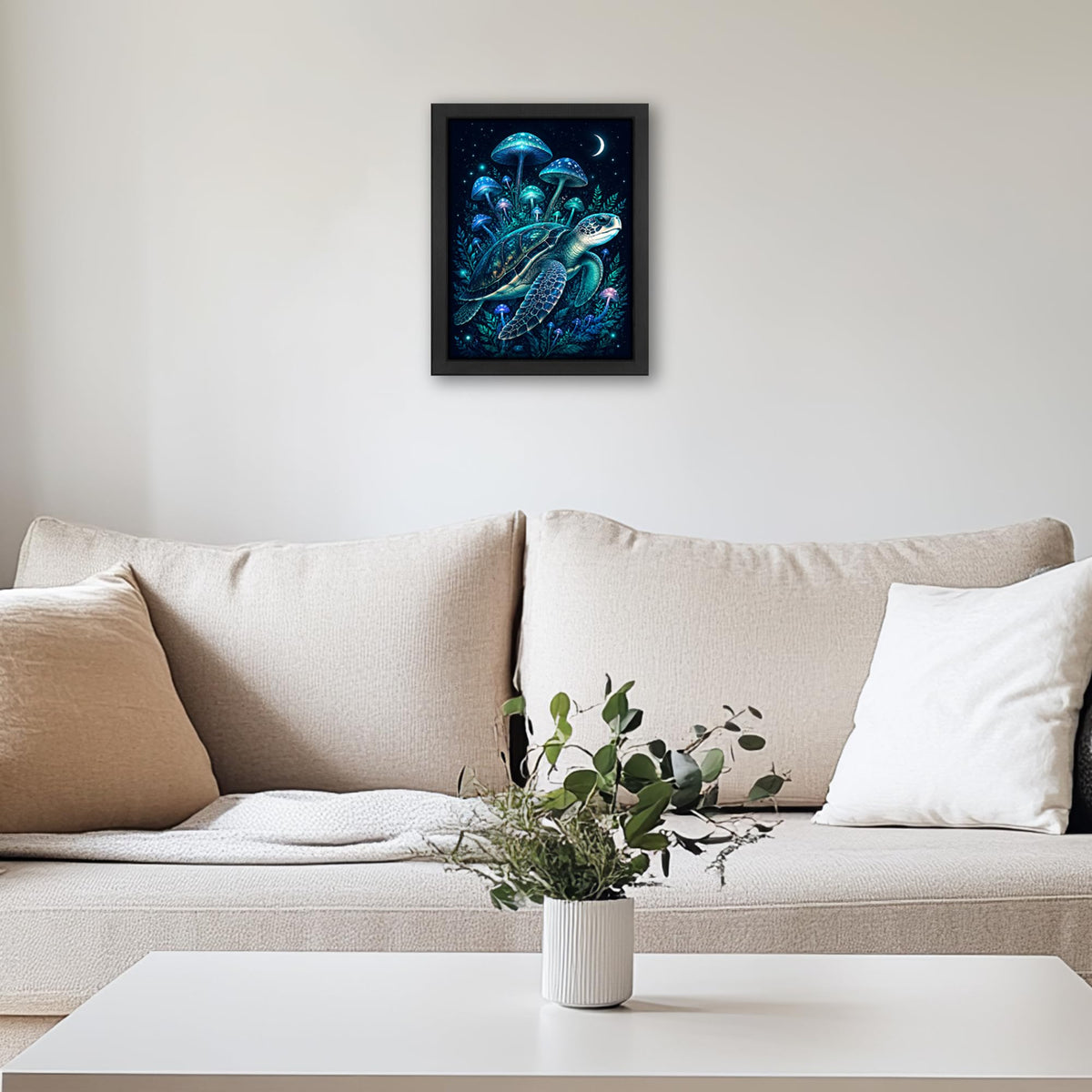 Fantasy Sea Turtle Decor Wall Art (Wall Art Framed 62 / 16"L x 12"W)