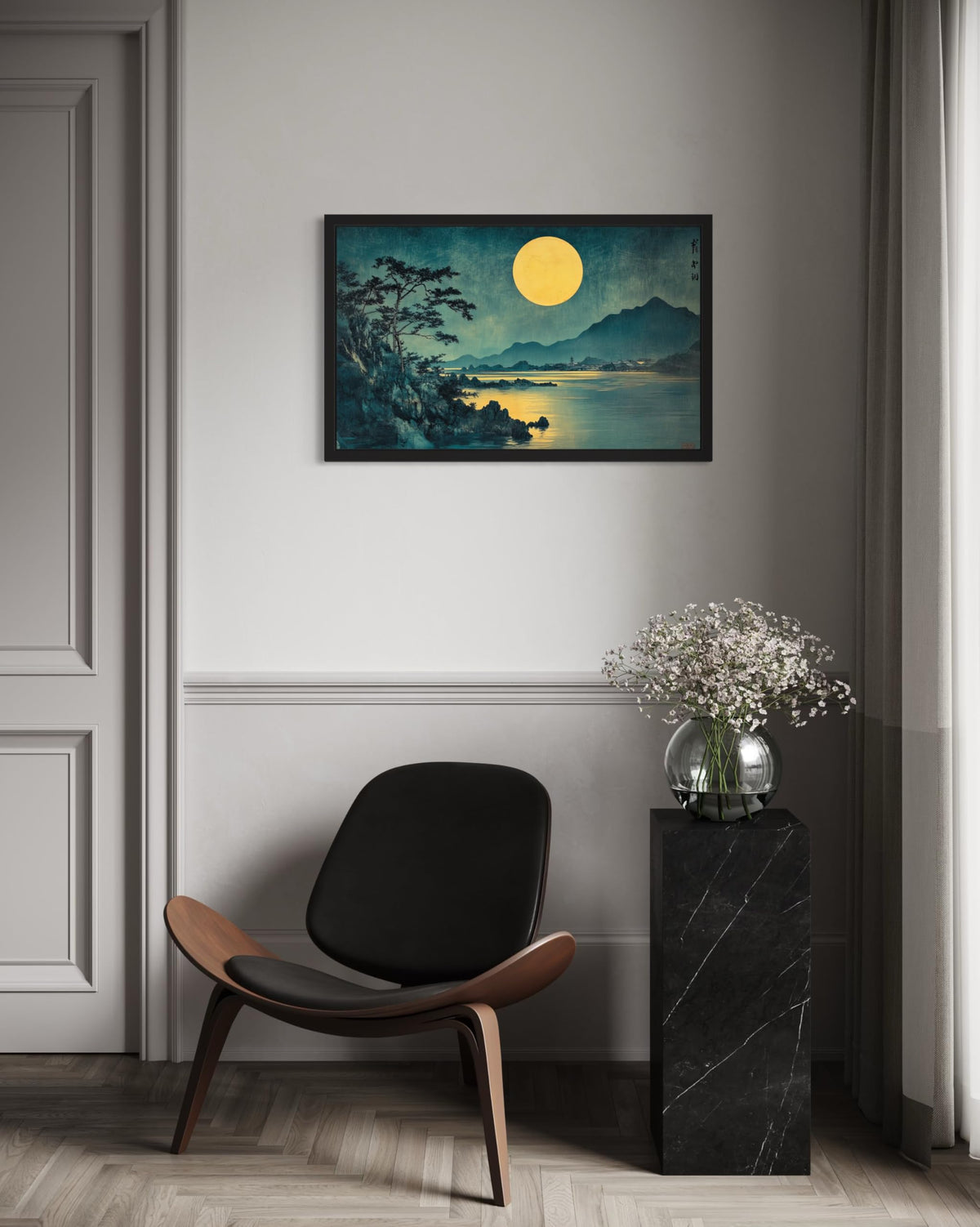 Moonlit Night Unframed Wall Art Print Poster (Moonlit Night / 24"L x 18"W)