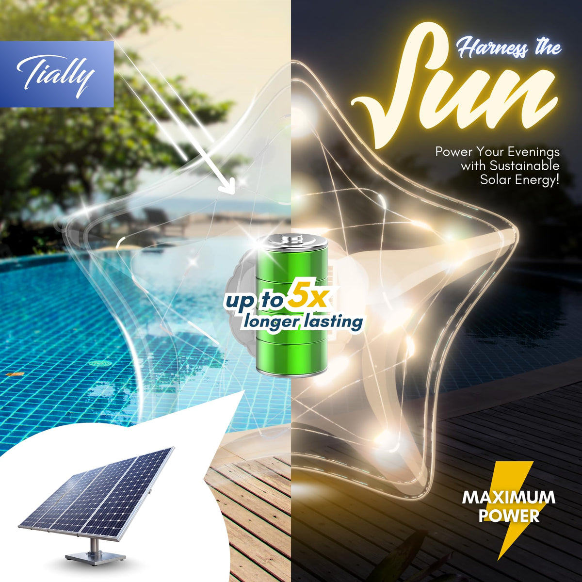 Floating Pool Lights (Warm Stars / 2 Pack)
