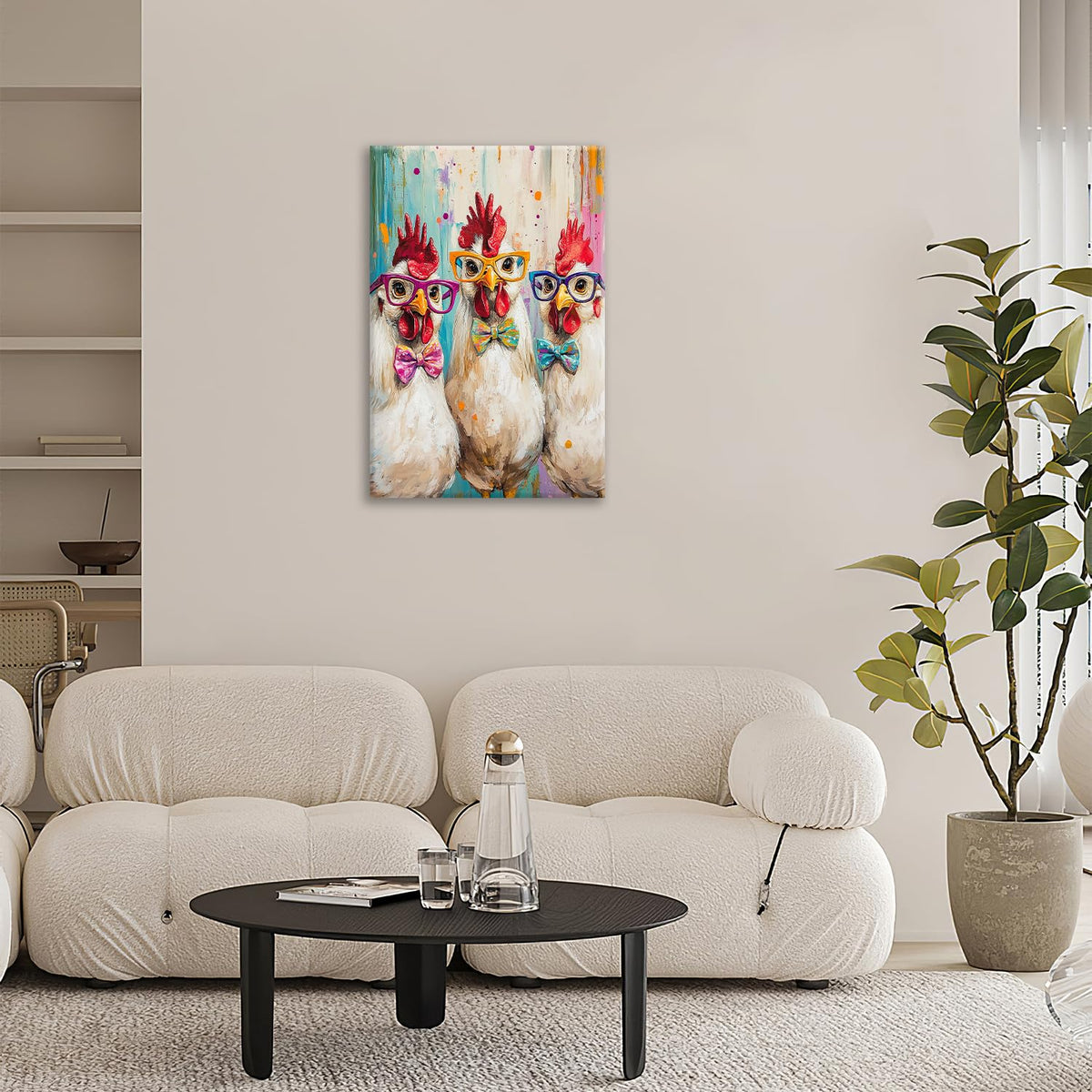 Rooster Wall Art (24"L x 16"W / Funny Rooster)