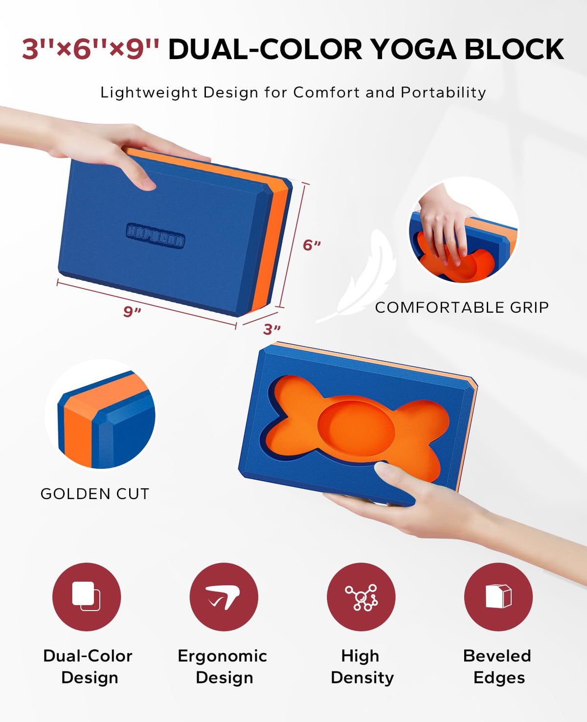 Yoga Blocks 2 Pack (Blue/Orange)