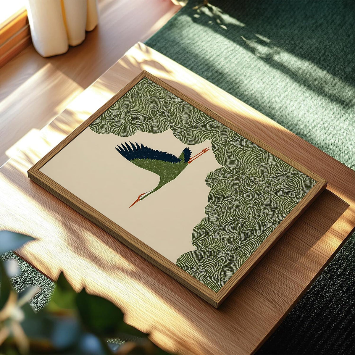 Japanese Crane Wall Art (Animal-L / 24"L x 16"W)
