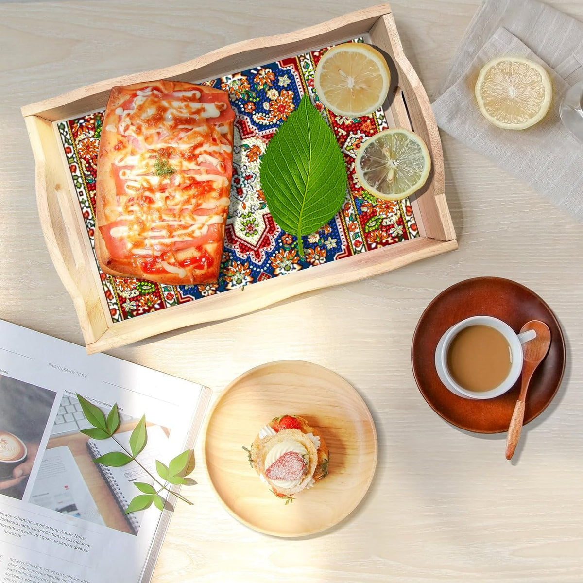Mandala Diamond Painting Wooden Serving Tray with Handle for Adults (A-Mandala Small)