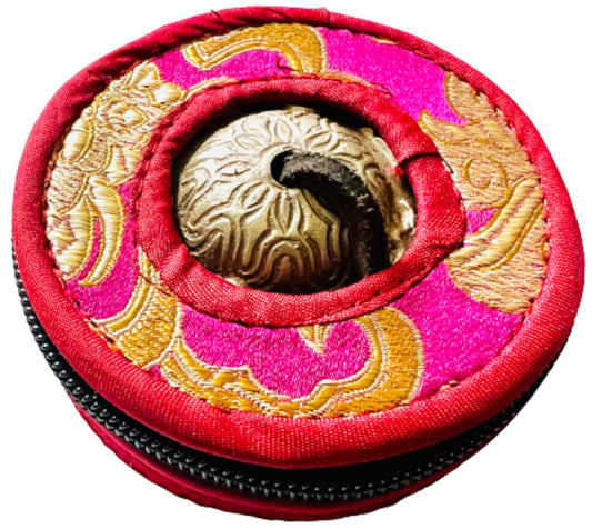 QT S Tibetan Handmade Yoga Meditation Om Tingsha Bell Chimes Cymbal Set (Maroon)