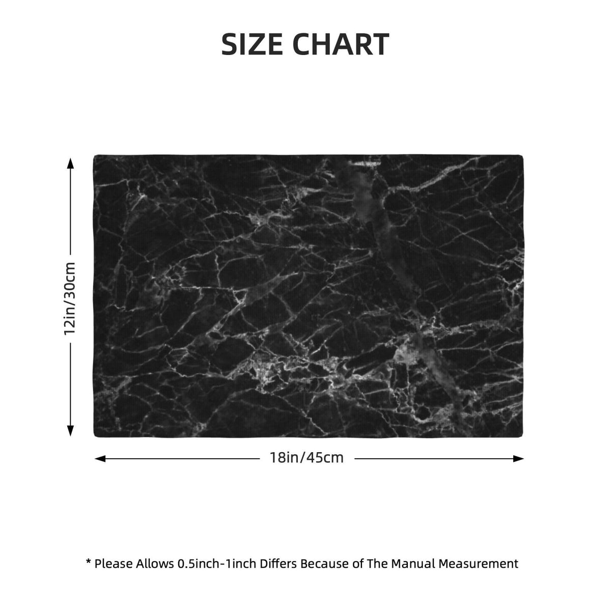 Black Glass Texture Marble Place Mat Set of 4 Pieces Heat (4PCS / Black Texture Marble)