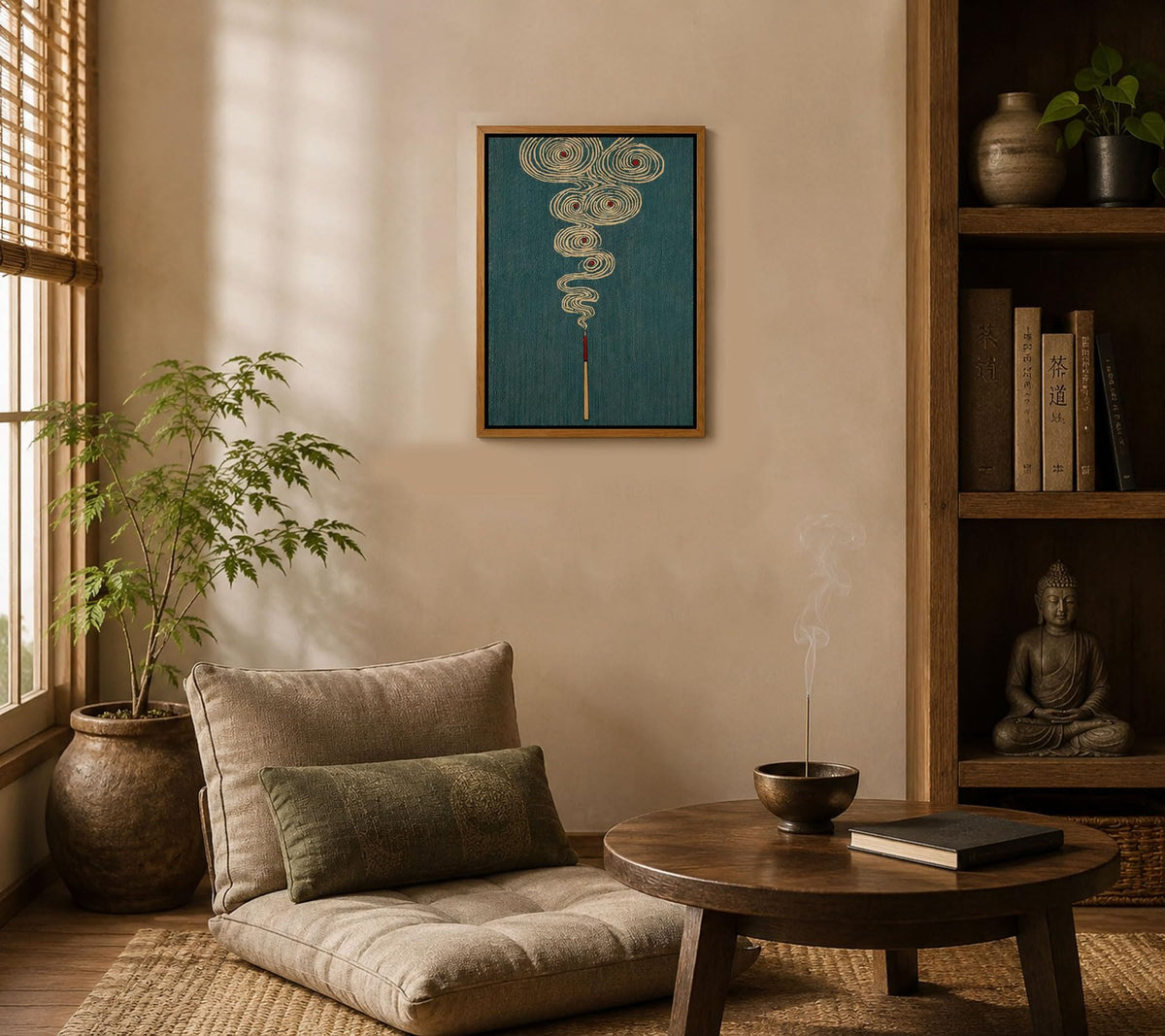 Floating Framed Zen Incense Canvas Wall Art (Zen Incense / 10"L x 8"W)