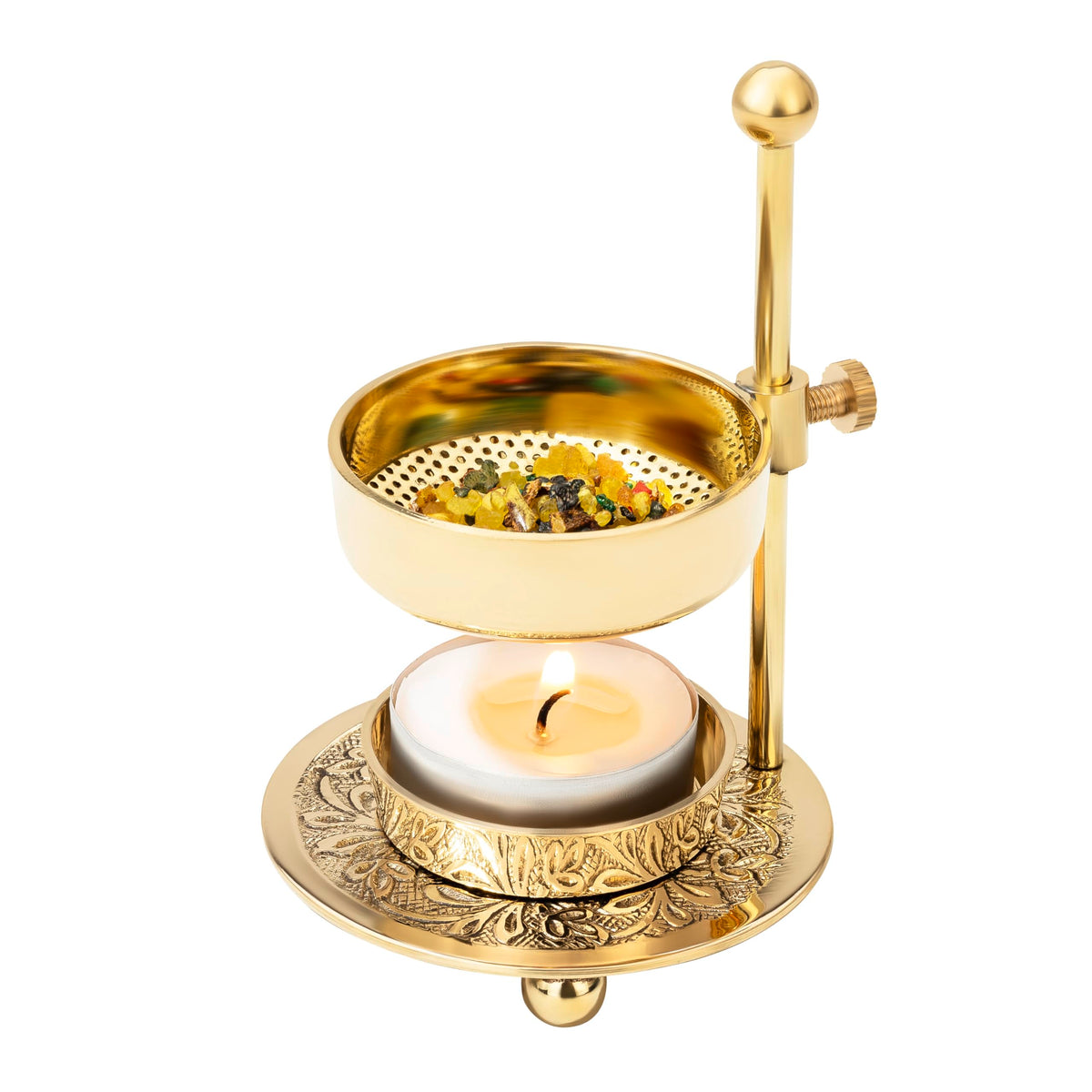 Handmade Gold Brass Incense Burner (Gold)