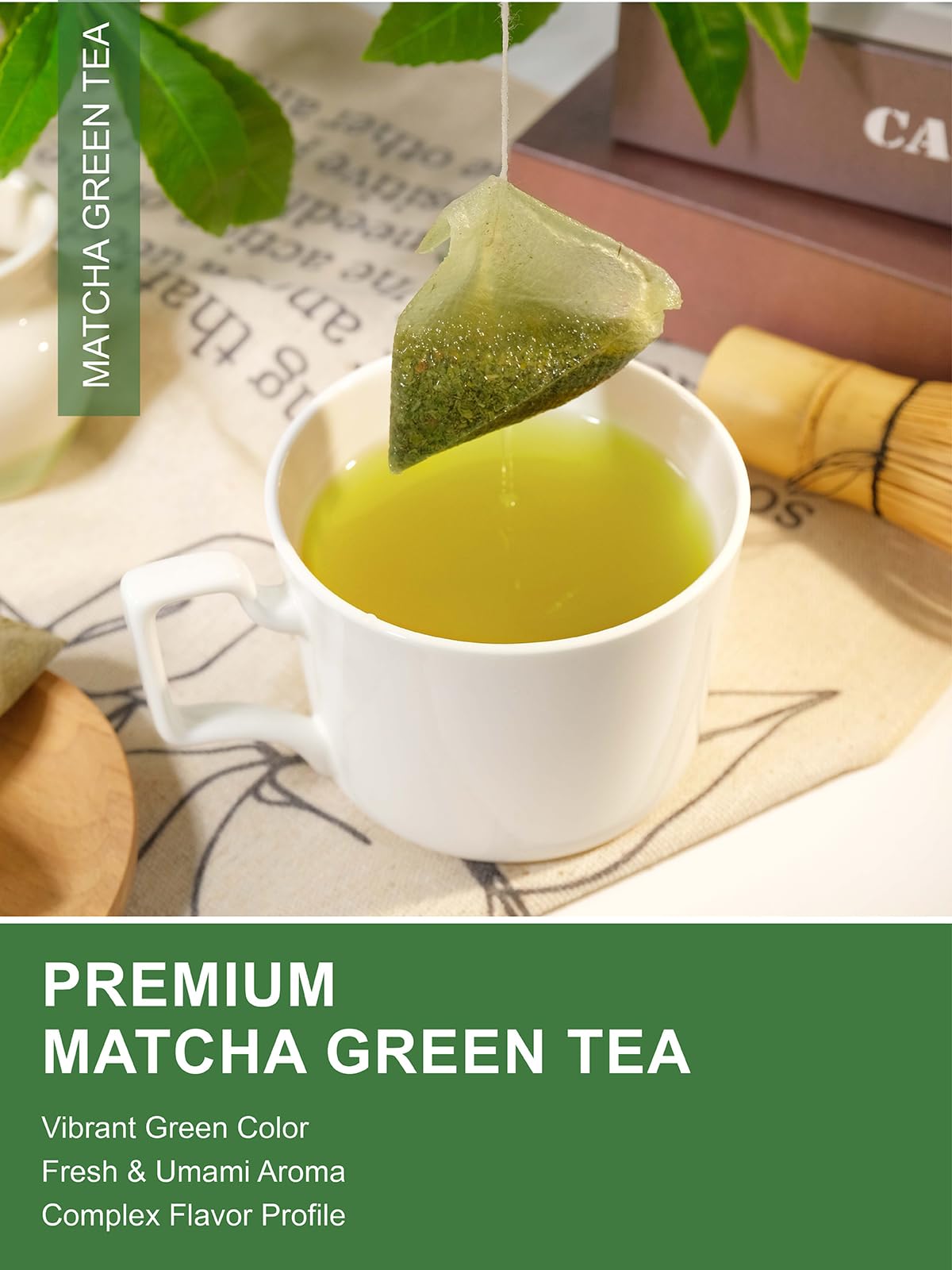 Matcha Green Tea Bags (100 Count (Pack of 1))