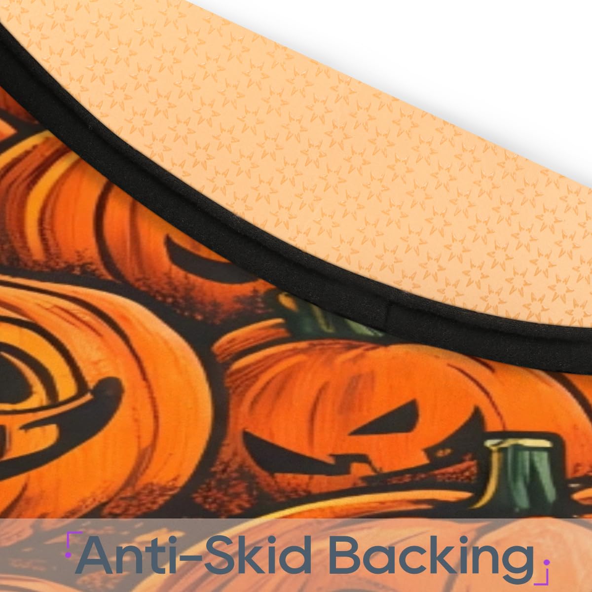 5 Ft Pumpkin Round Rug Circle Area Rugs Circular Door Mat for Indoor (B:c-24 / 5'3" (Round))