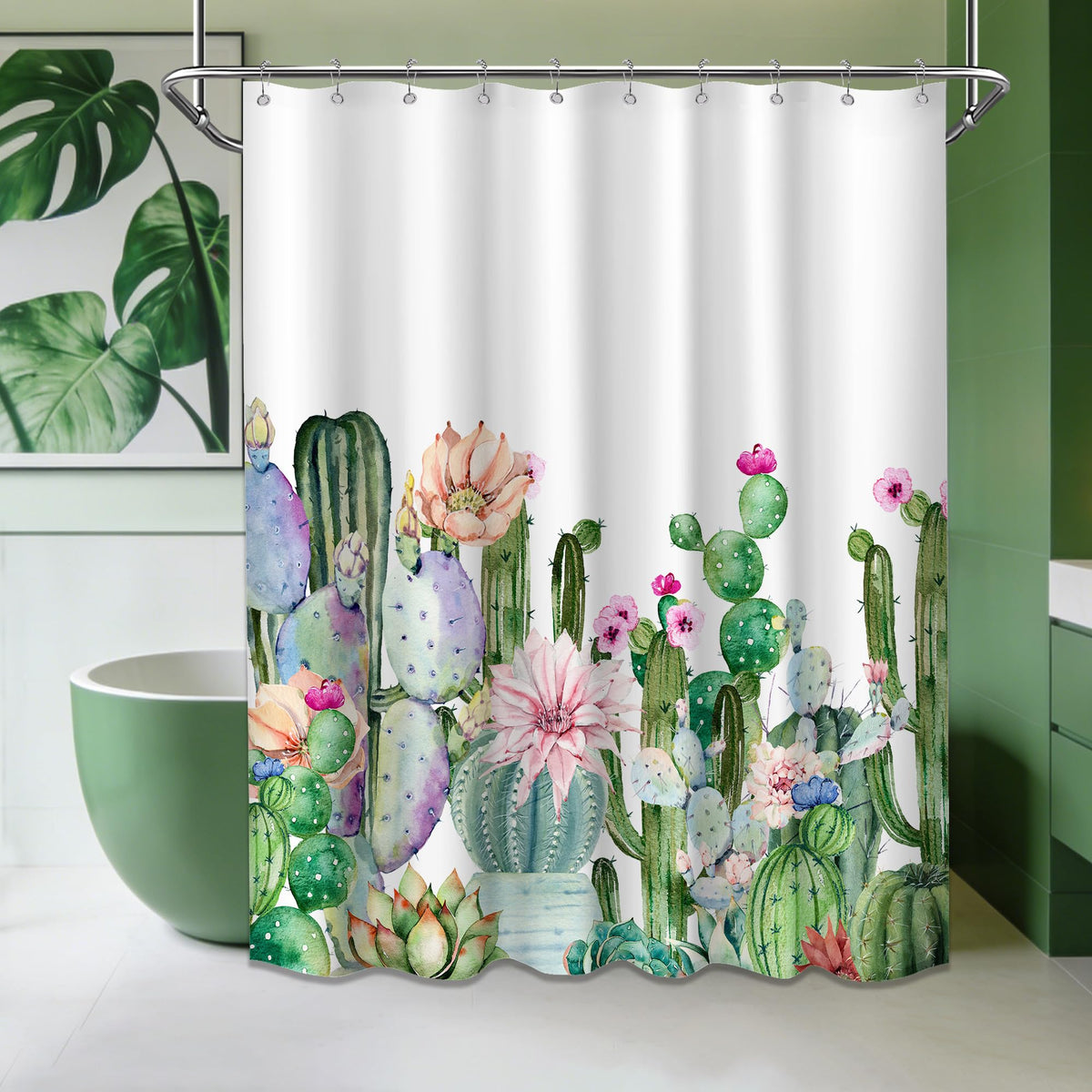 Small Stall Shower Curtain Rv Cactus Desert (Cactus / 36"W x 72"L (Pack of 1))
