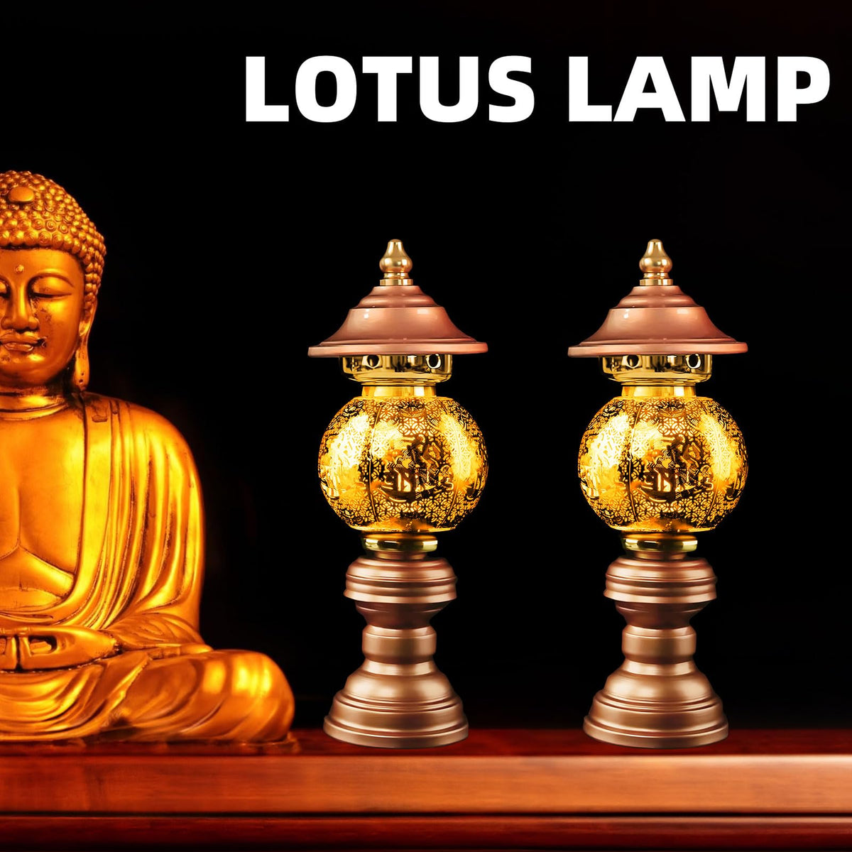 Lotus Flower Lamp 7 Color LED Buddhist Light Meditation Home Decor (Z5-10inch)