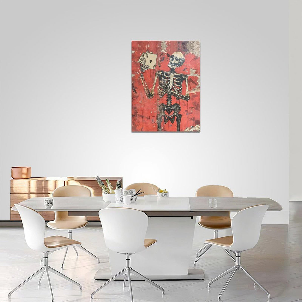 Skull Wall Art Gothic Skeleton Spooky Pictures Wall Decor Dark Horror Canvas Painting Home Modern Artwork Decorations Framed for Bathroom Living Room Bedroom Office 12 x 16 inch (12" x 16" / Skull)