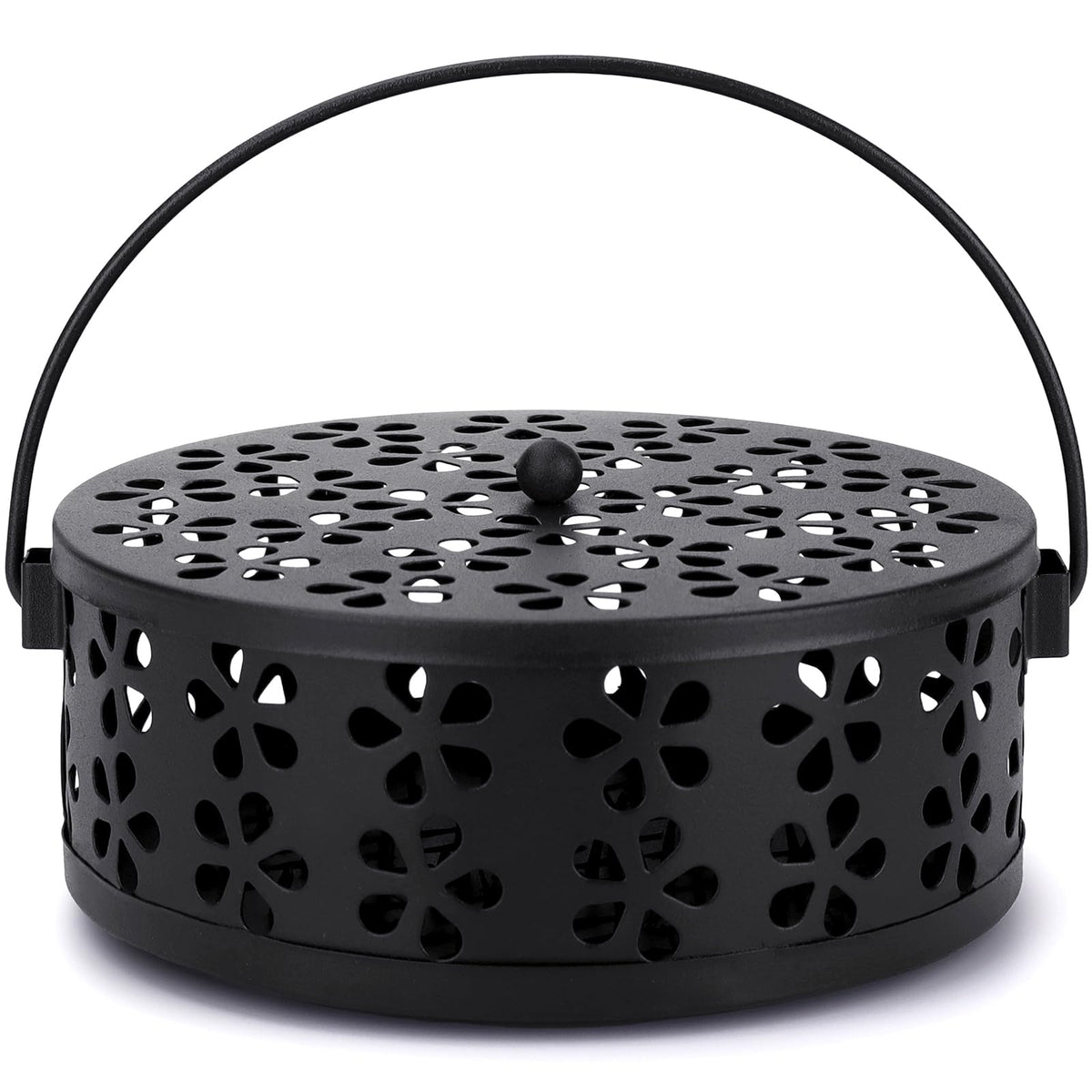 Mosquito Incense Coil Holder Indoor Outdoor Citronella Incense Coil Holder for Home Patio Camping (Black)