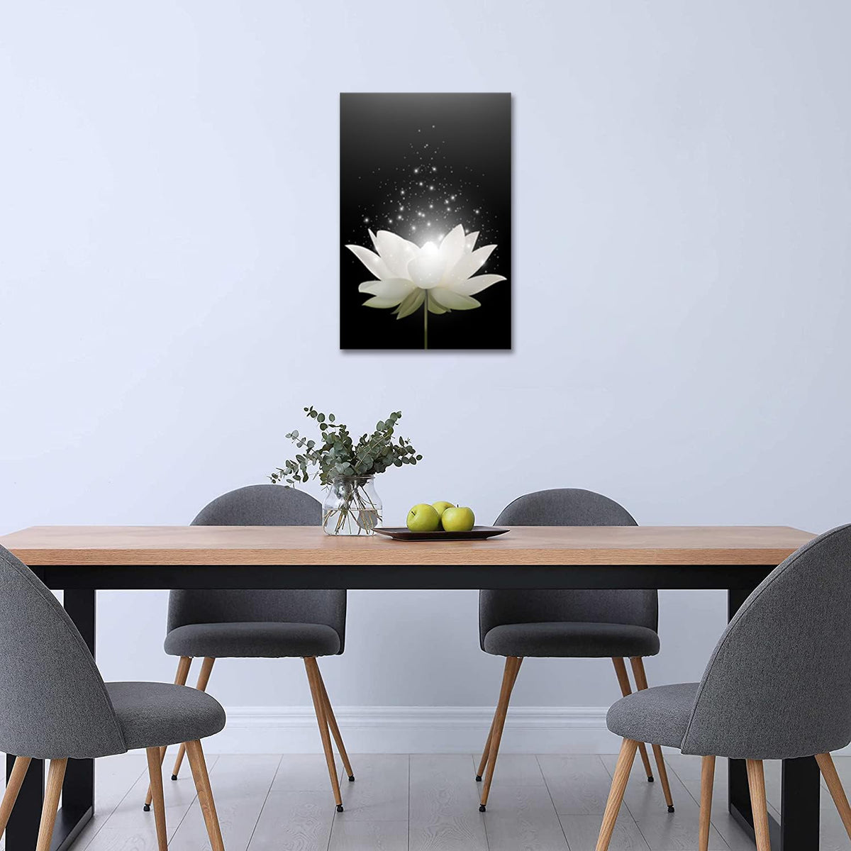 Lotus Flower Canvas Print Pictures Floral Blossom Pictures Bathroom Decor Zen Wall Art Painting Spa Photo Artwork Framed for Spiritual Meditation Yoga Room Ready to Hang (28"L x 44"W / Lotus 02)
