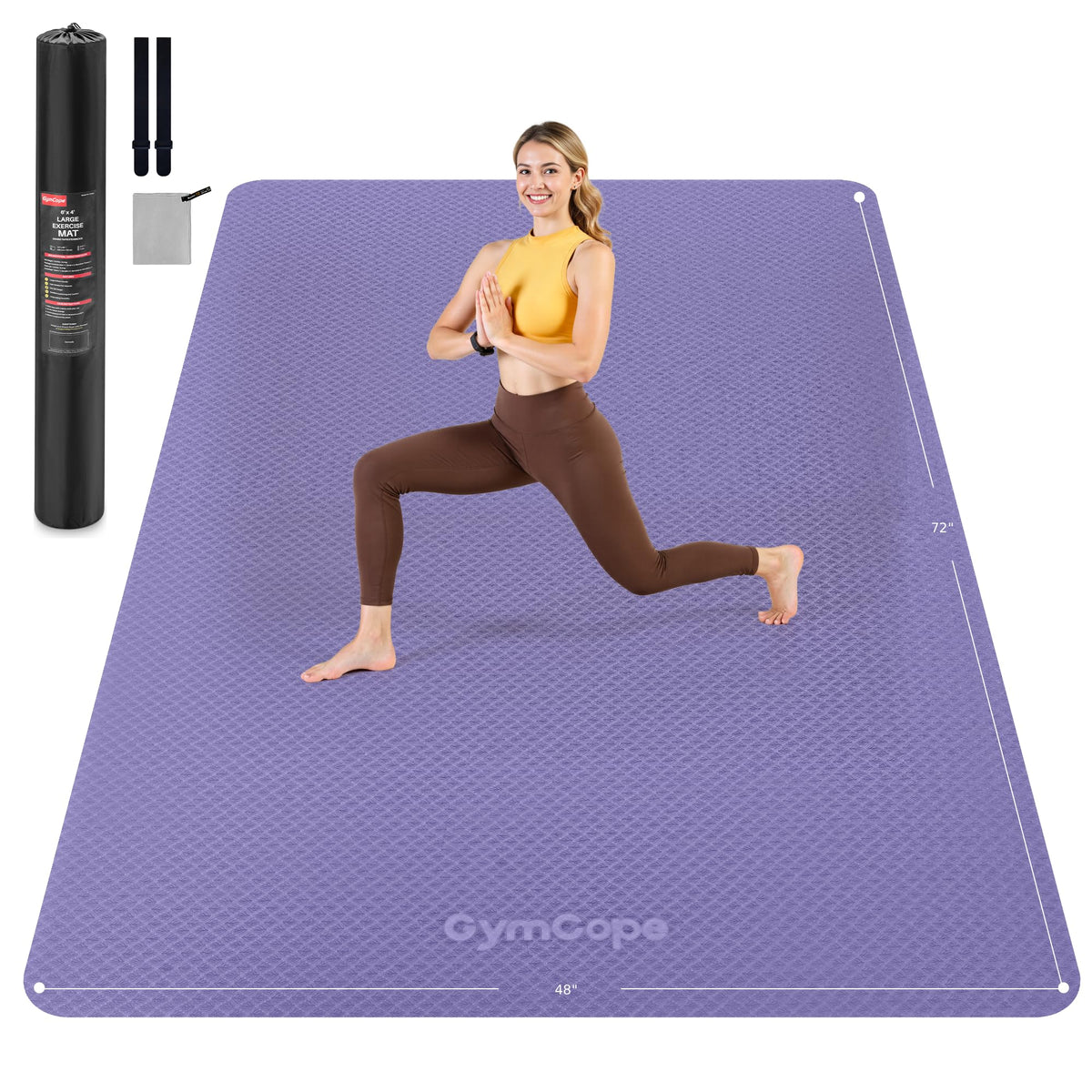 Extra Large Yoga Mat (72x48x1/4inch / Purple)
