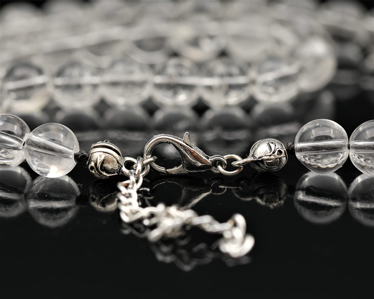 Natural Clear Quartz Beaded Choker Necklace (Clear Quartz / 32 Inches)