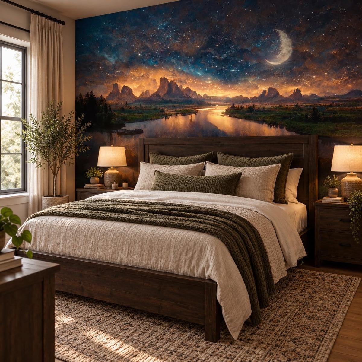 Peel Stick Wall Mural Wallpaper Night Sky 118"x82" Decor A27 (A27 / 118" x 82")