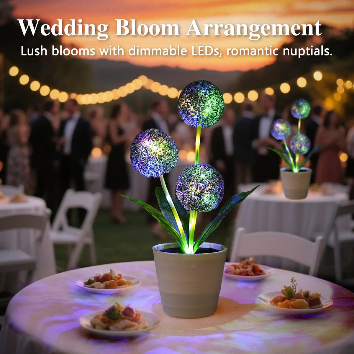Artificial Purple Allium Flower Lamp (Dandelion-Purple)