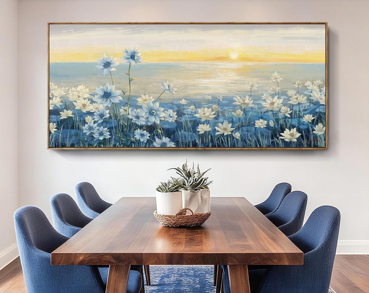 Extra Large Framed Canvas Wall Art 86"x39" (Sunrise Wall Art / 86"L x 39"W)