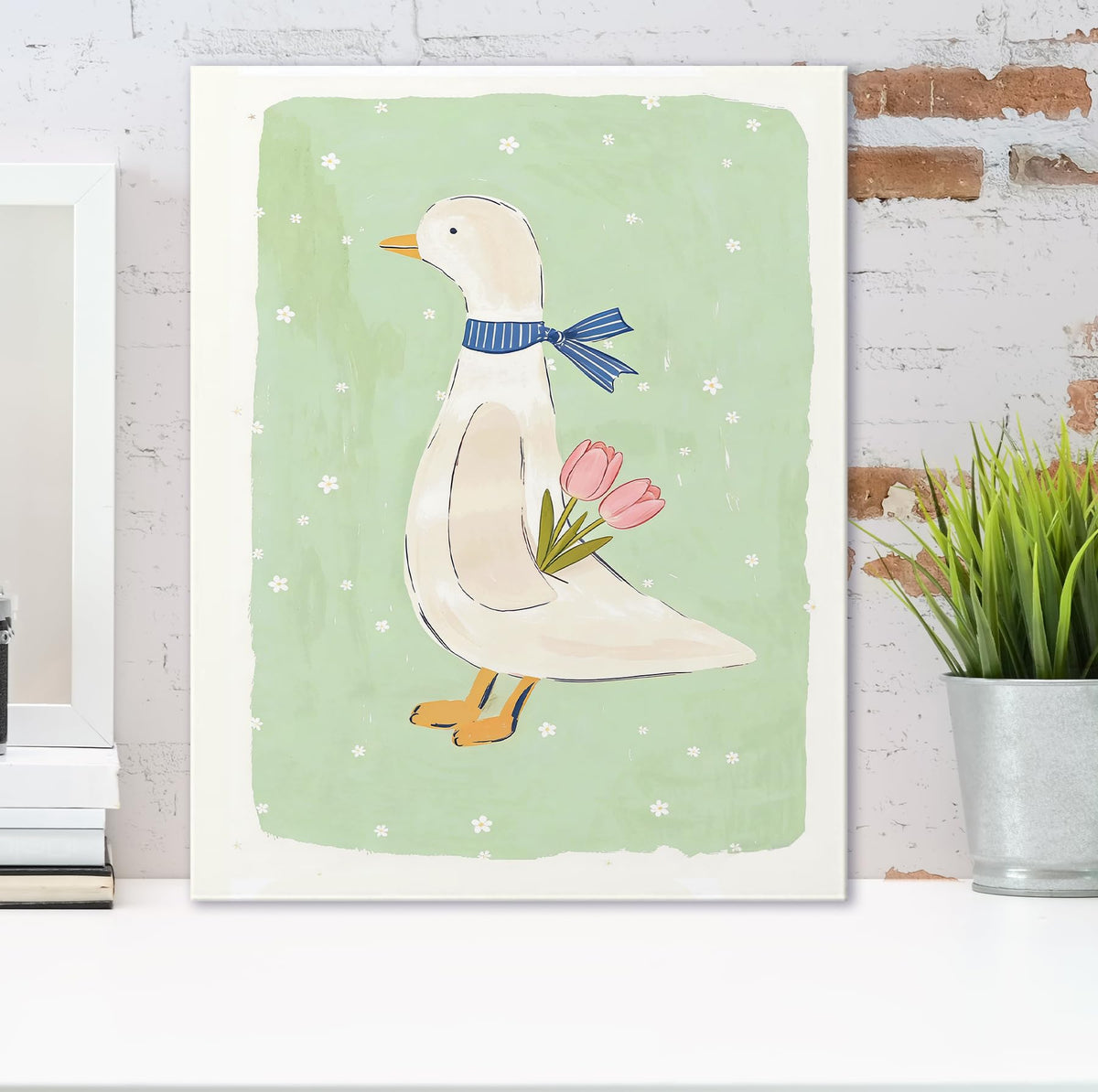 Green Goose Nursery Wall Art Decor 11x14 Inches (Green Goose)