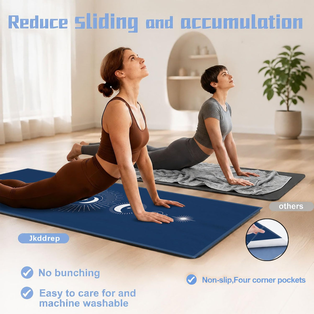 Yoga Mat Towel (Blue Sun-01 / Small)
