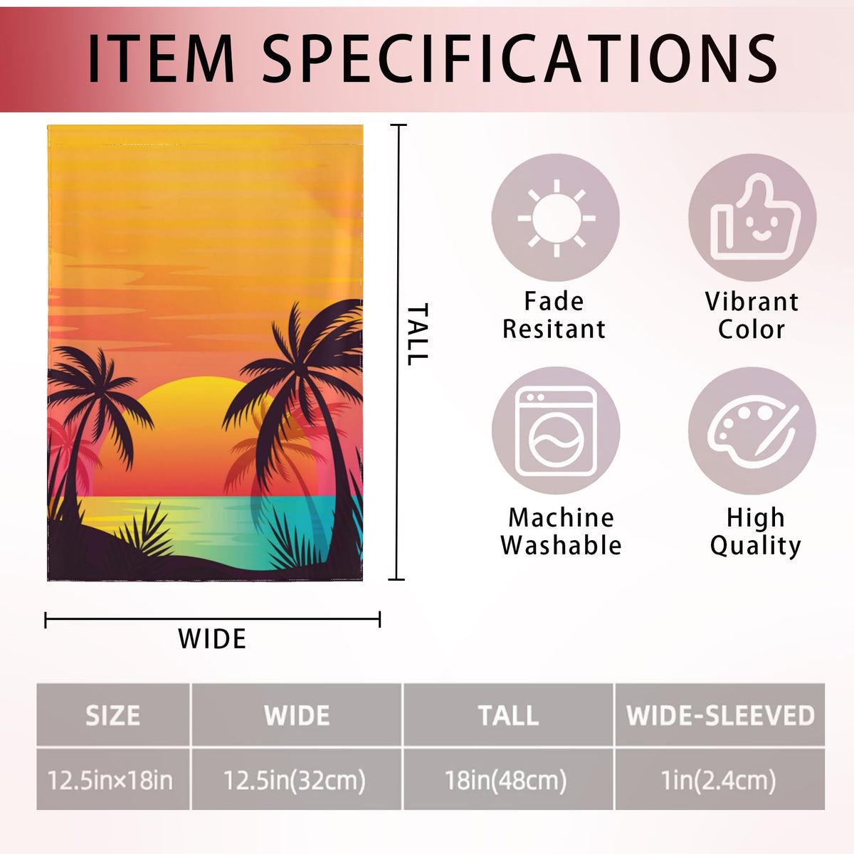 Palm Tree Garden Flags 12x18 Double Sided (Palm Tree)