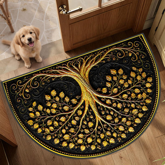 Luxury Tree of Life Semicircle Rug 24"x36" (71 / 2' x 3' (Semicircular))