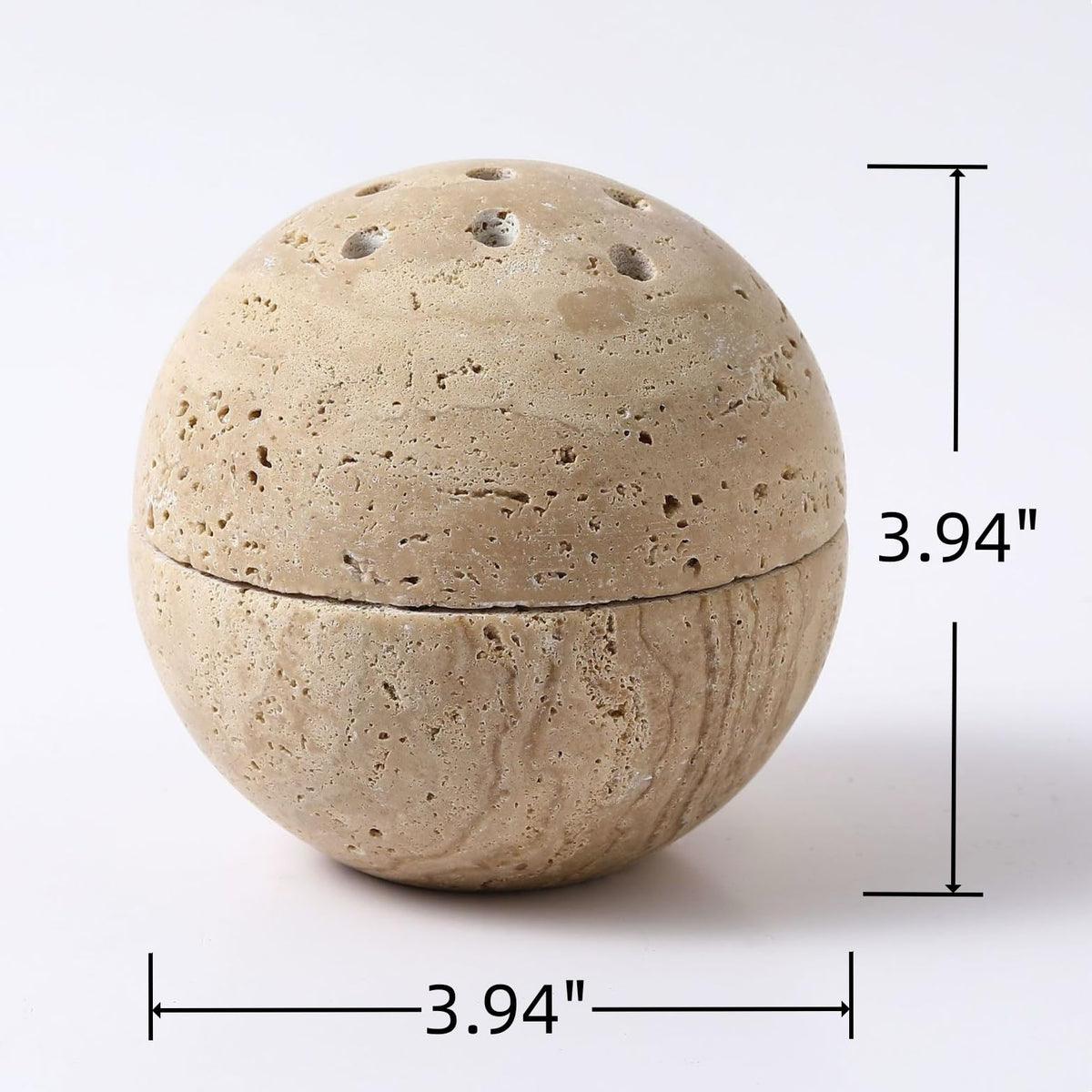 Handmade Travertine Stone Incense Resin Burner Holder (Light Beige)