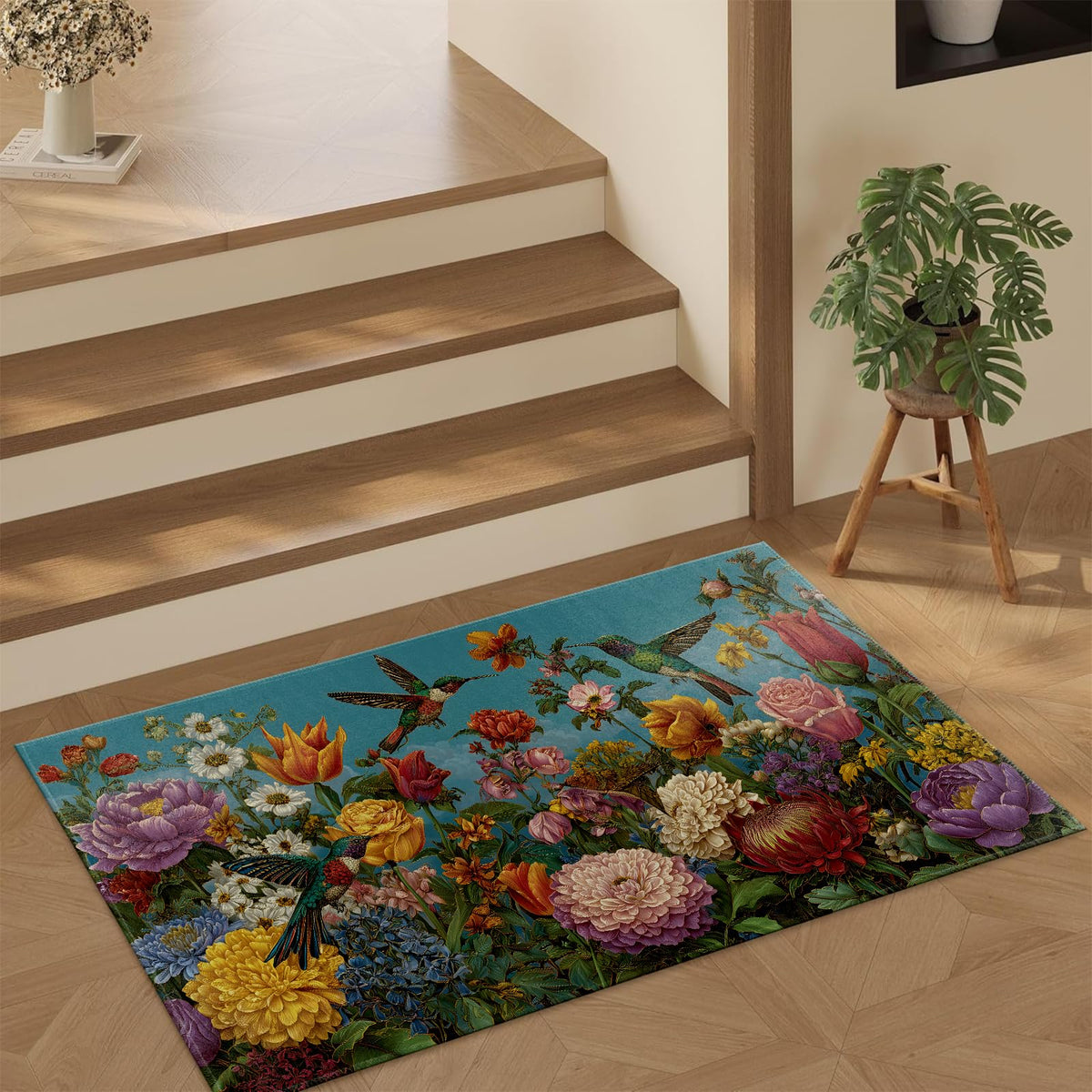 Hummingbird Door Mat Indoor 17x29.5 Inch Non Woven Entryway Area Rug (Hummingbird)