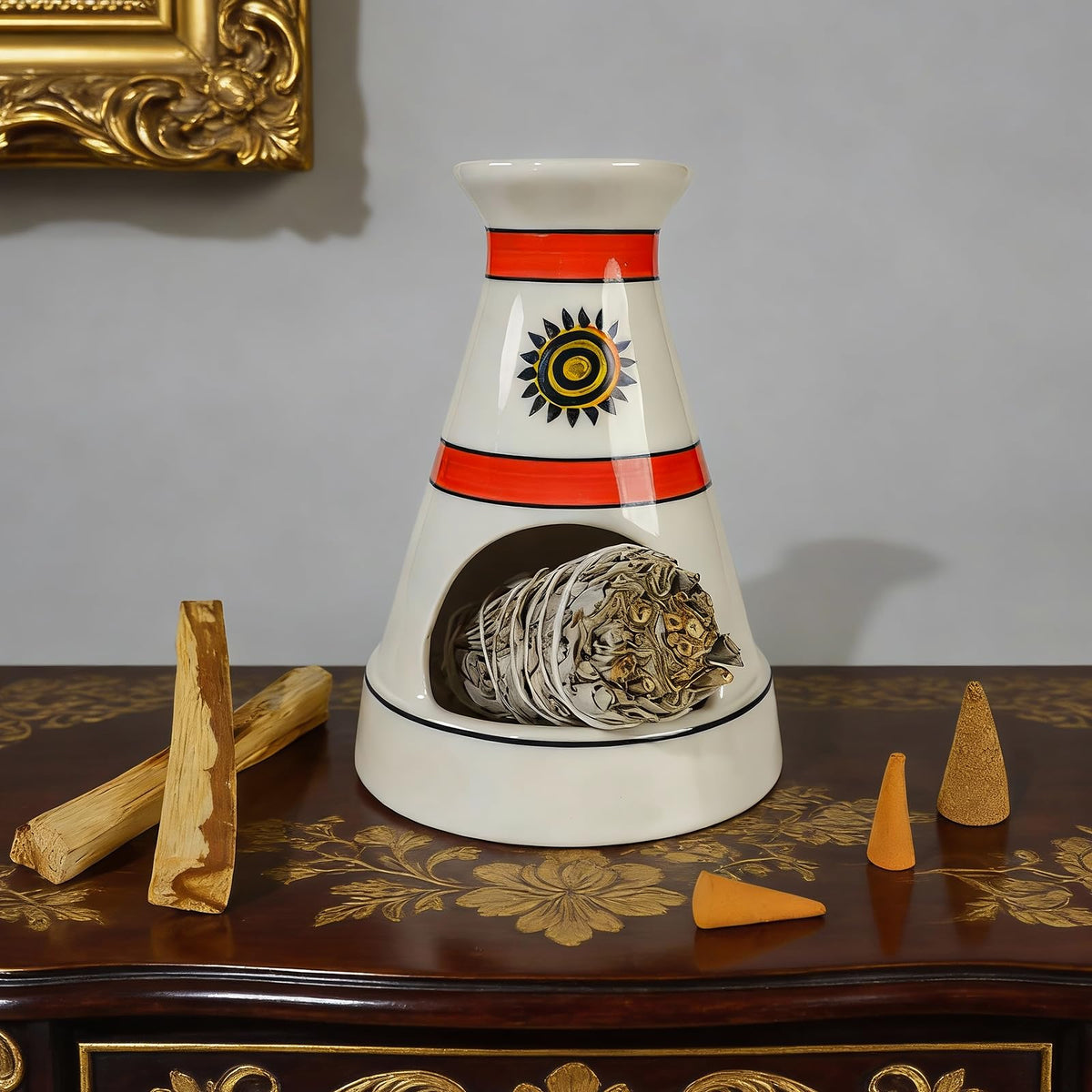 Handmade Ceramic Palo Santo Burner Chimney (Pulse Thread Palo)