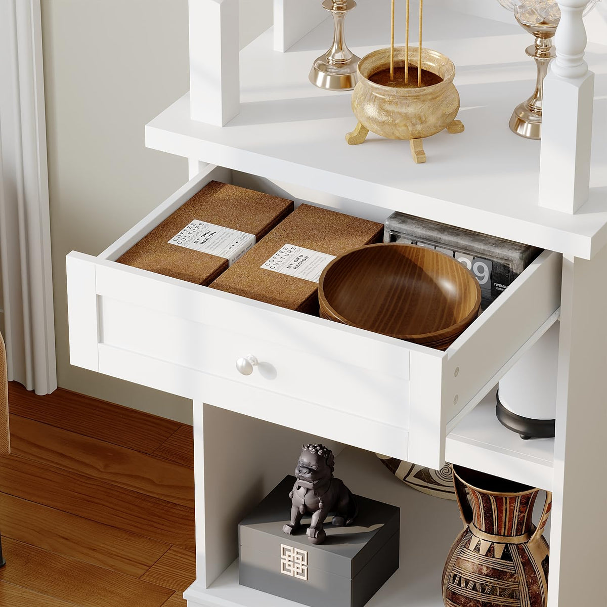Altar Cabinet with Drawer & Shelves (21.4"W)