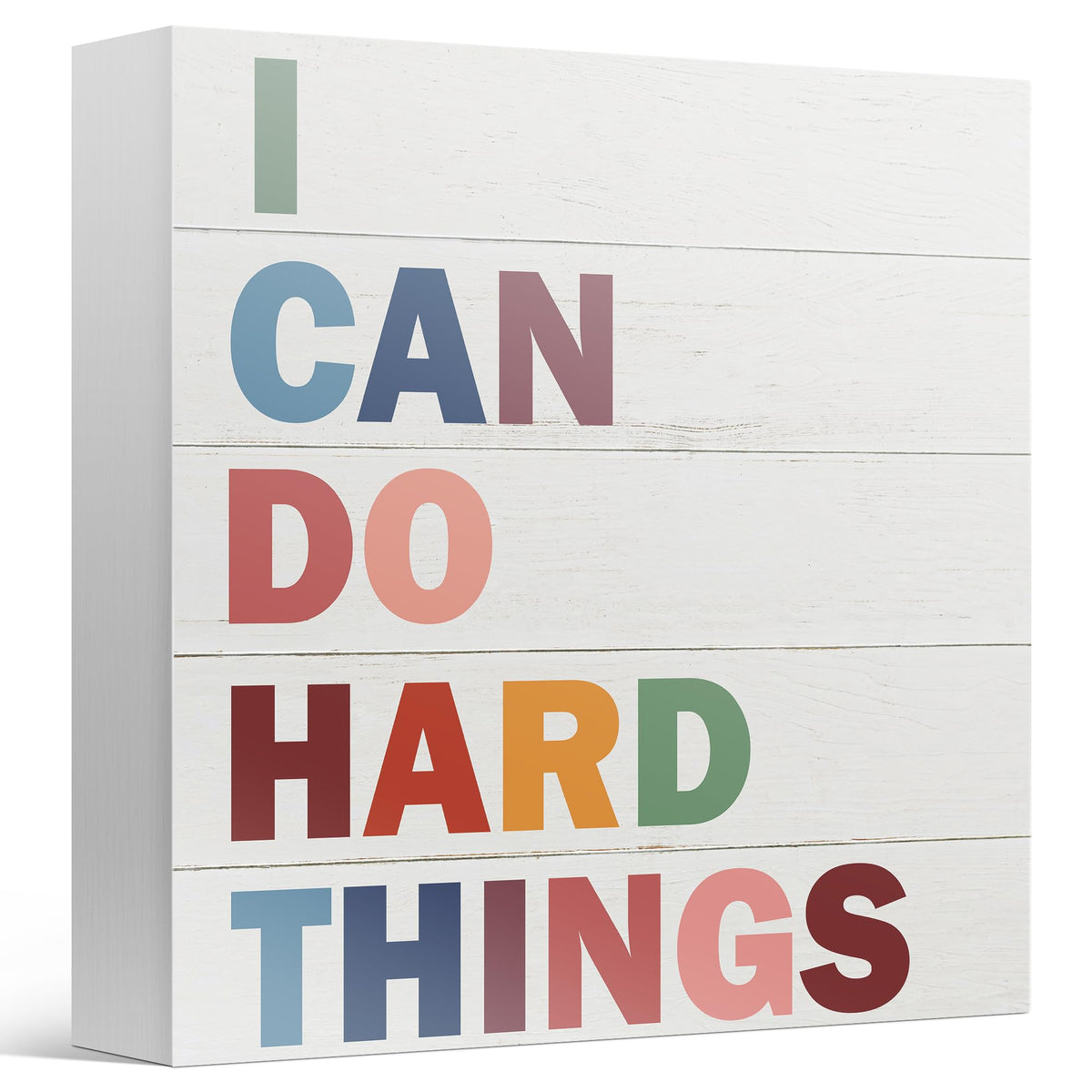 Inspirational Quote Decor Box Sign for Nursery Kids Classroom (Orange)