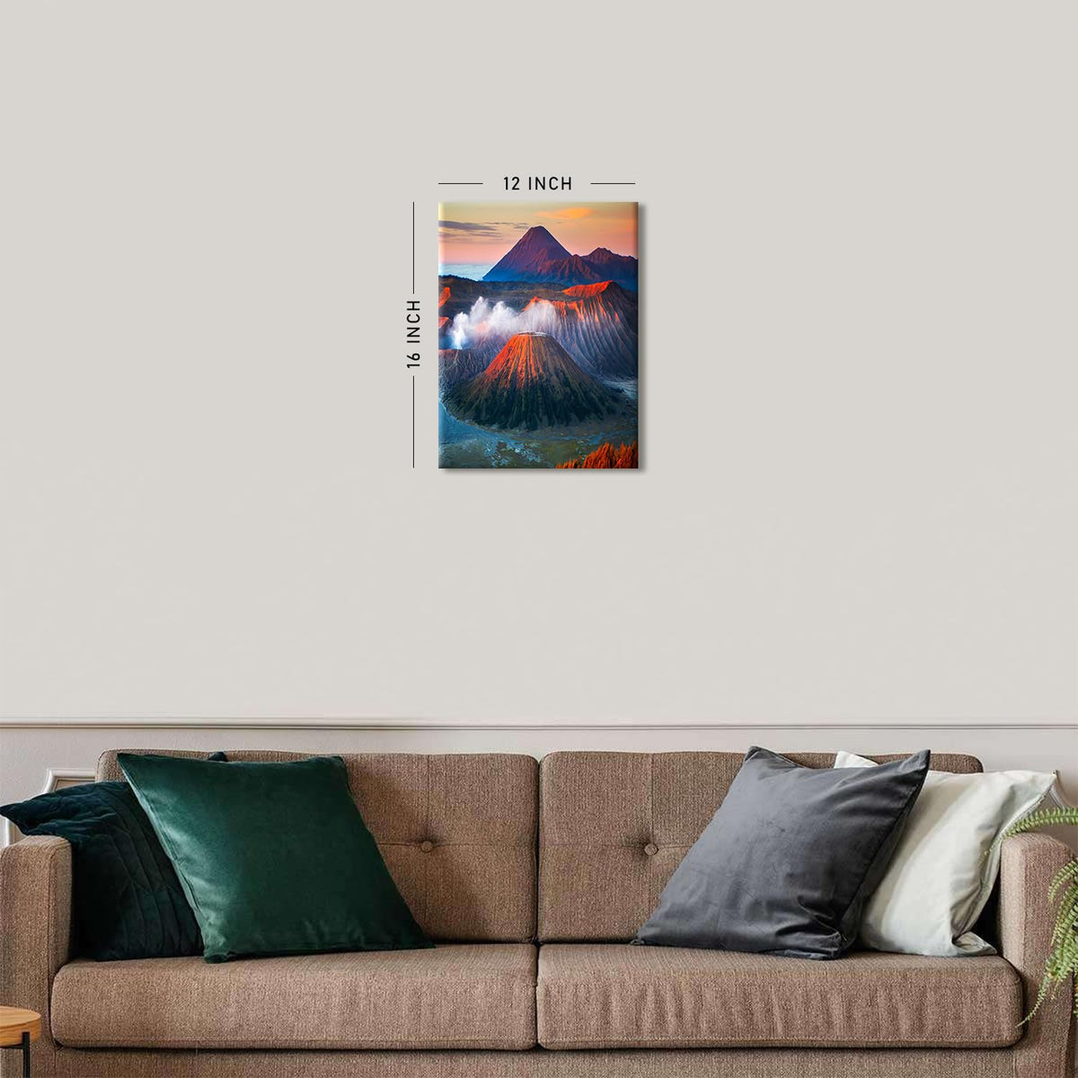 Volcano Wall Art Nautre Landscape Canvas Pictures Living Room Decor National Park Posters Sunset Mountain Scenic Prints Paintings Modern Neutral Canvas Artwork for Dining Room Home Decorations 12x16" (16"L x 12"W / Volcano)