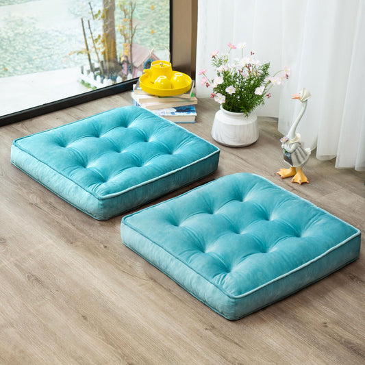 Floor Pillow Set of 2 (Blue / 22x22 Inch(Pack of 2))